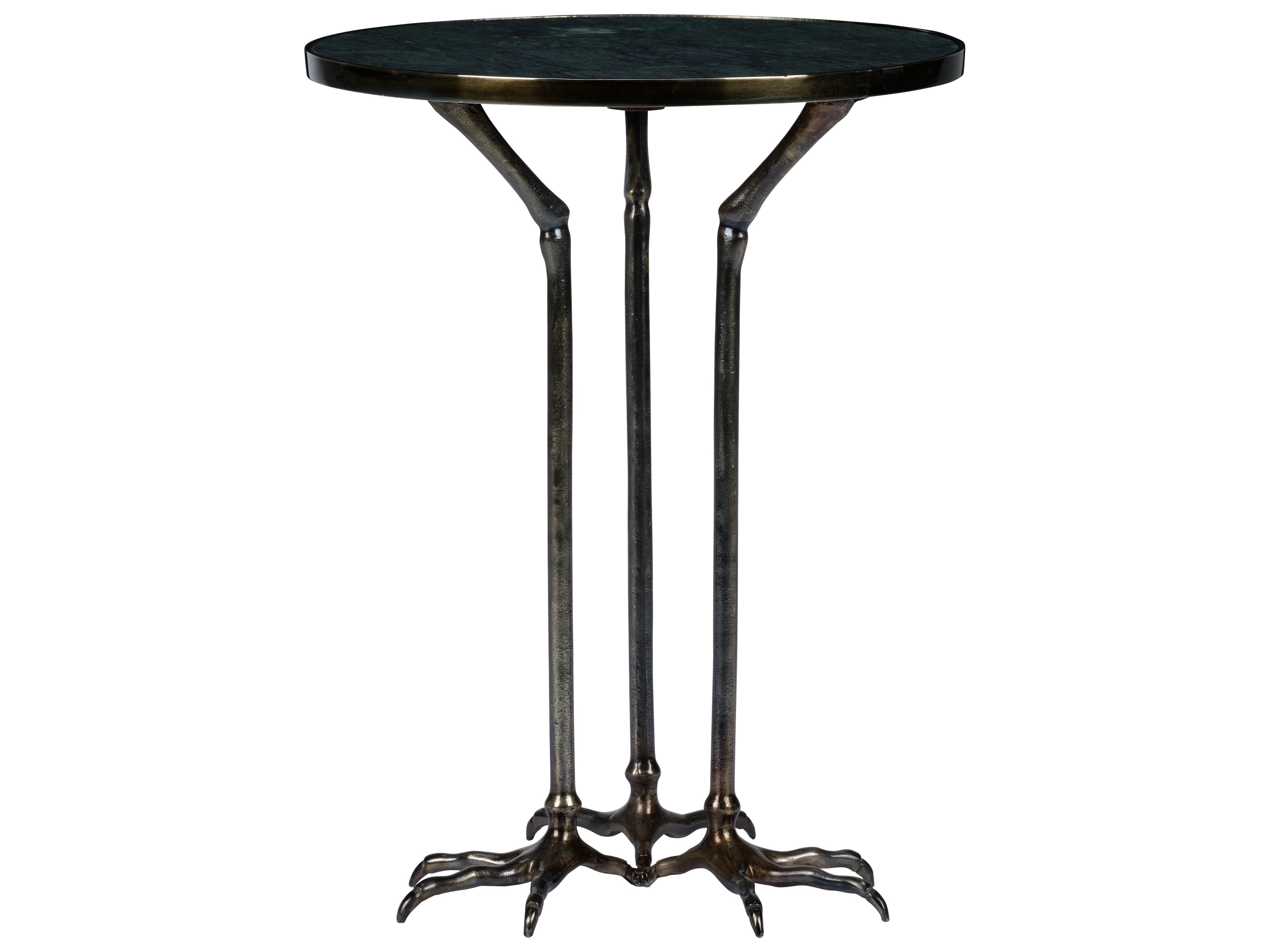 Chelsea House Bird Foot Round Marble Gold Green Side Table