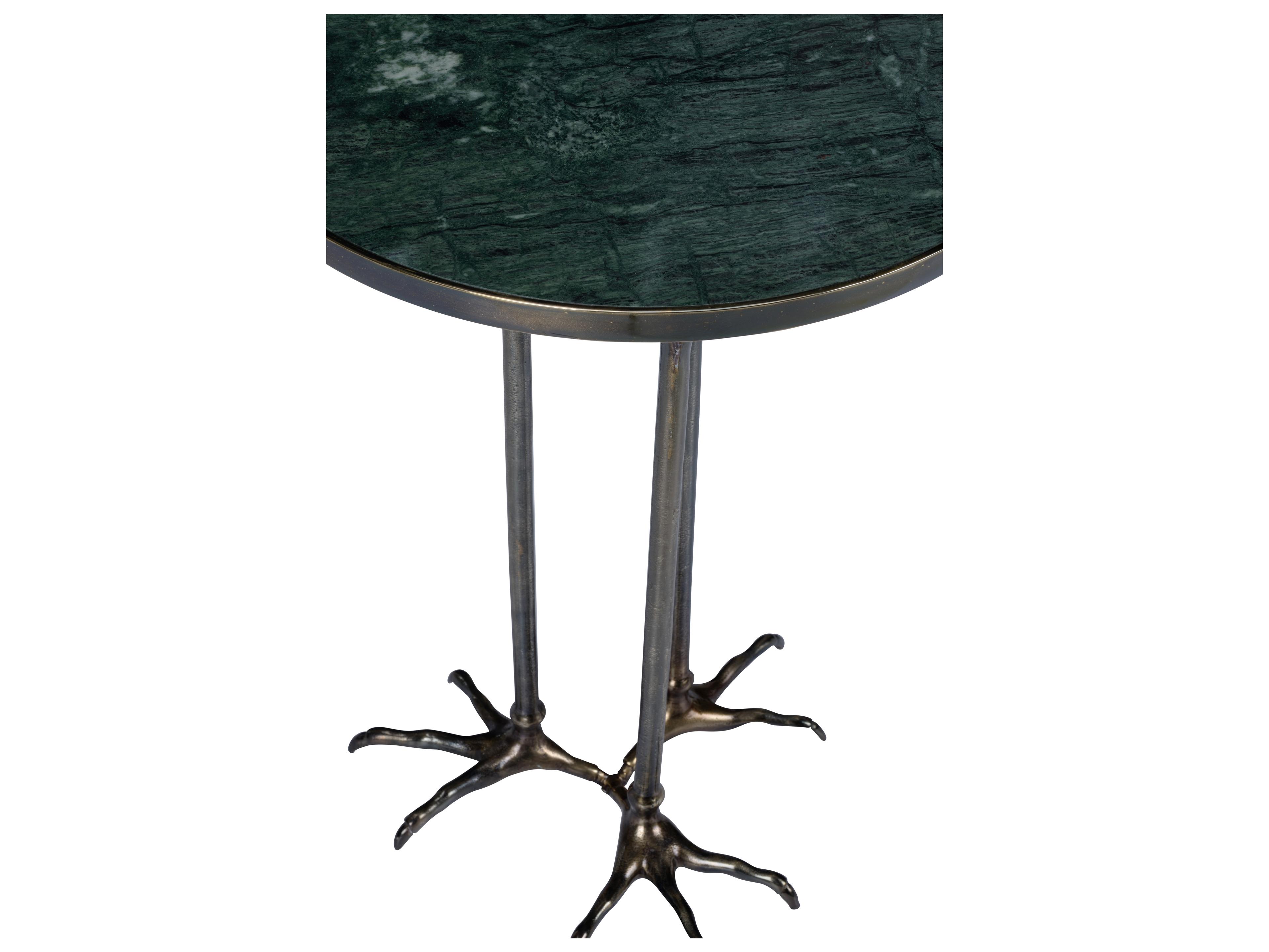 Chelsea House Bird Foot Round Marble Gold Green Side Table