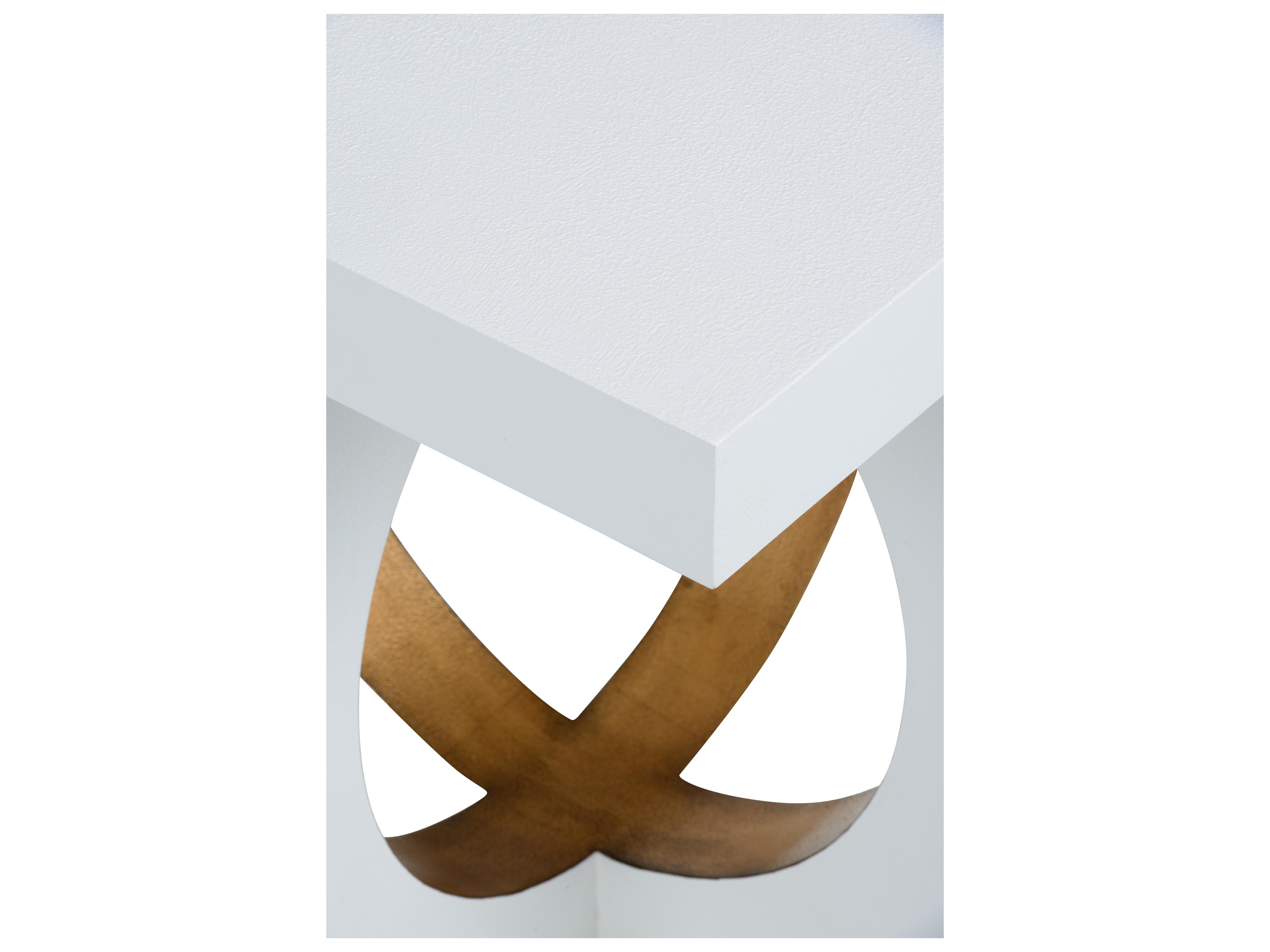 Chelsea House Bradshaw Orrell Swoop Square Wood Side Table - White