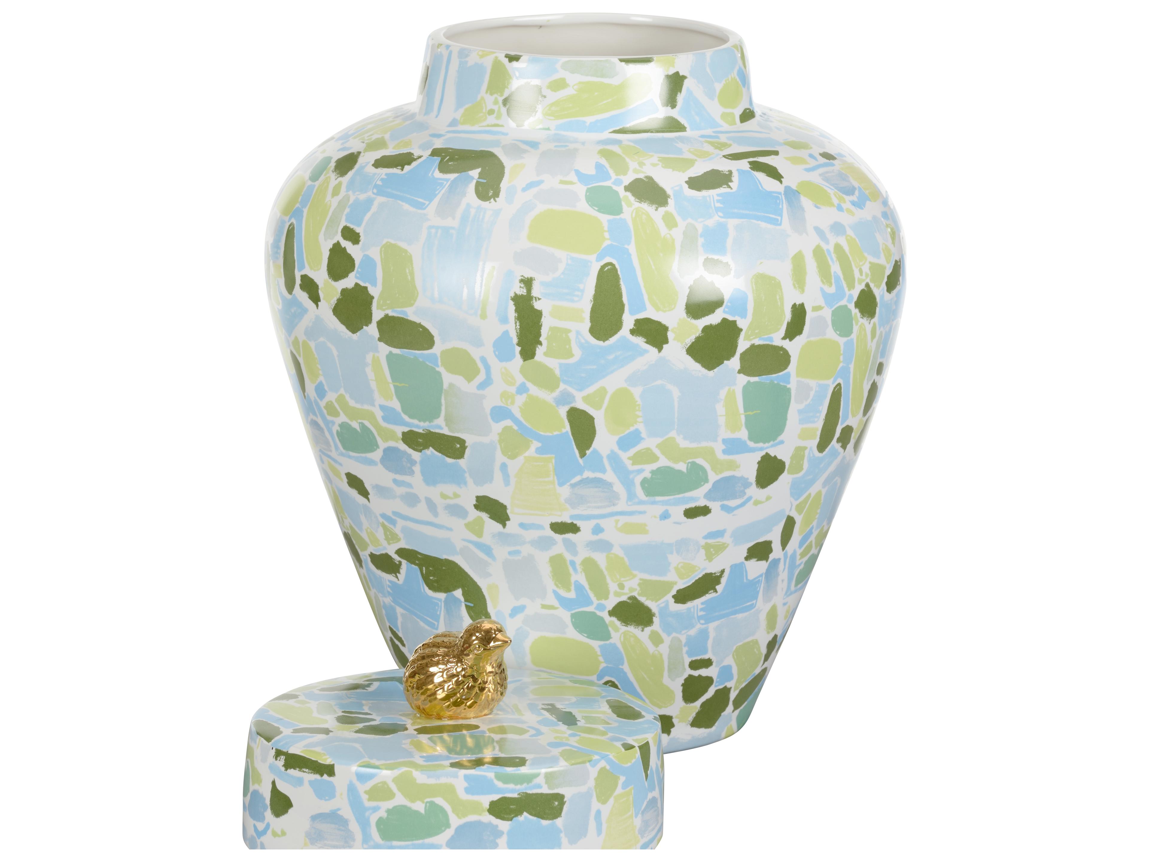 Chelsea House Elaine Burge Lumberton Jar With Lid - Blue/Green