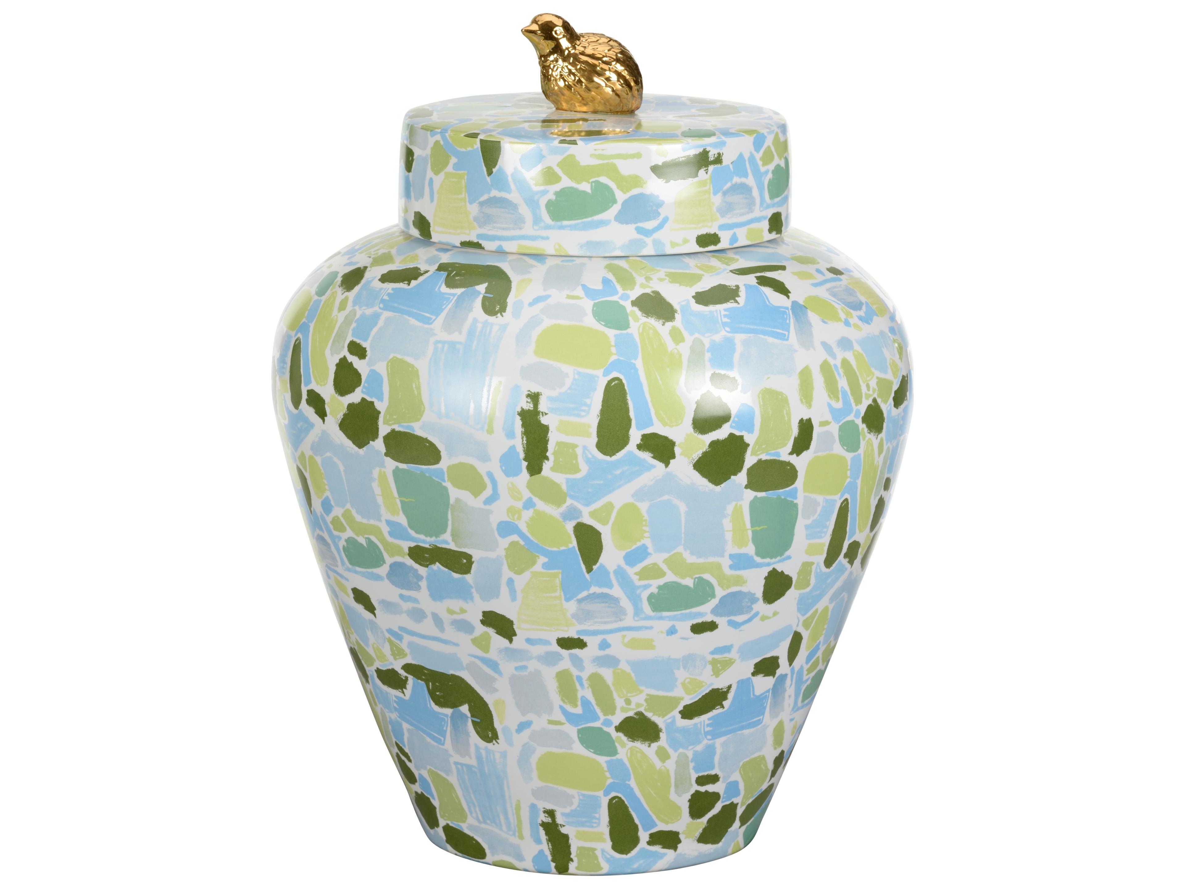 Chelsea House Elaine Burge Lumberton Jar With Lid - Blue/Green