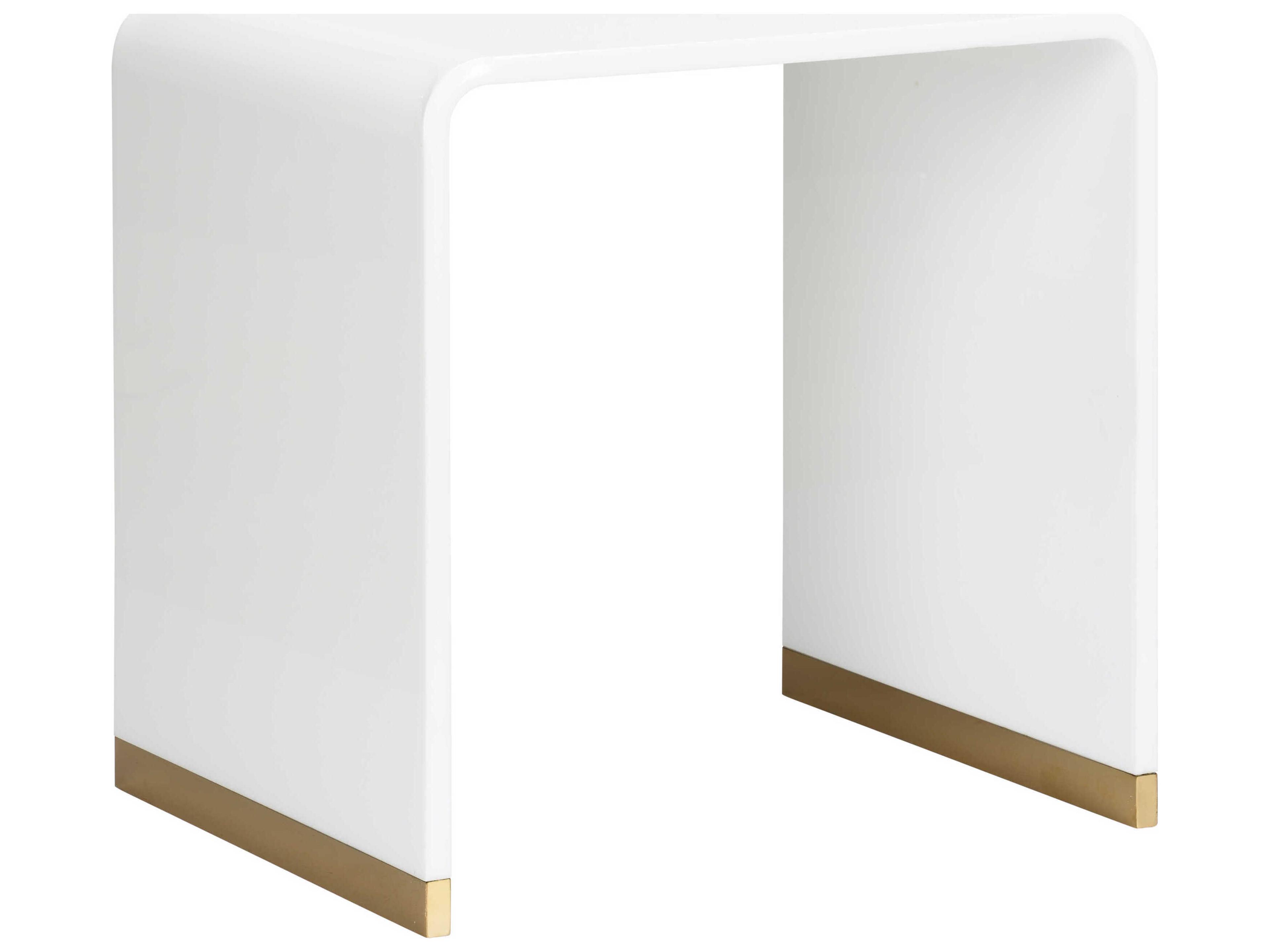 Chelsea House Bill Cain Waterfall Rectangular Acrylic End Table - White