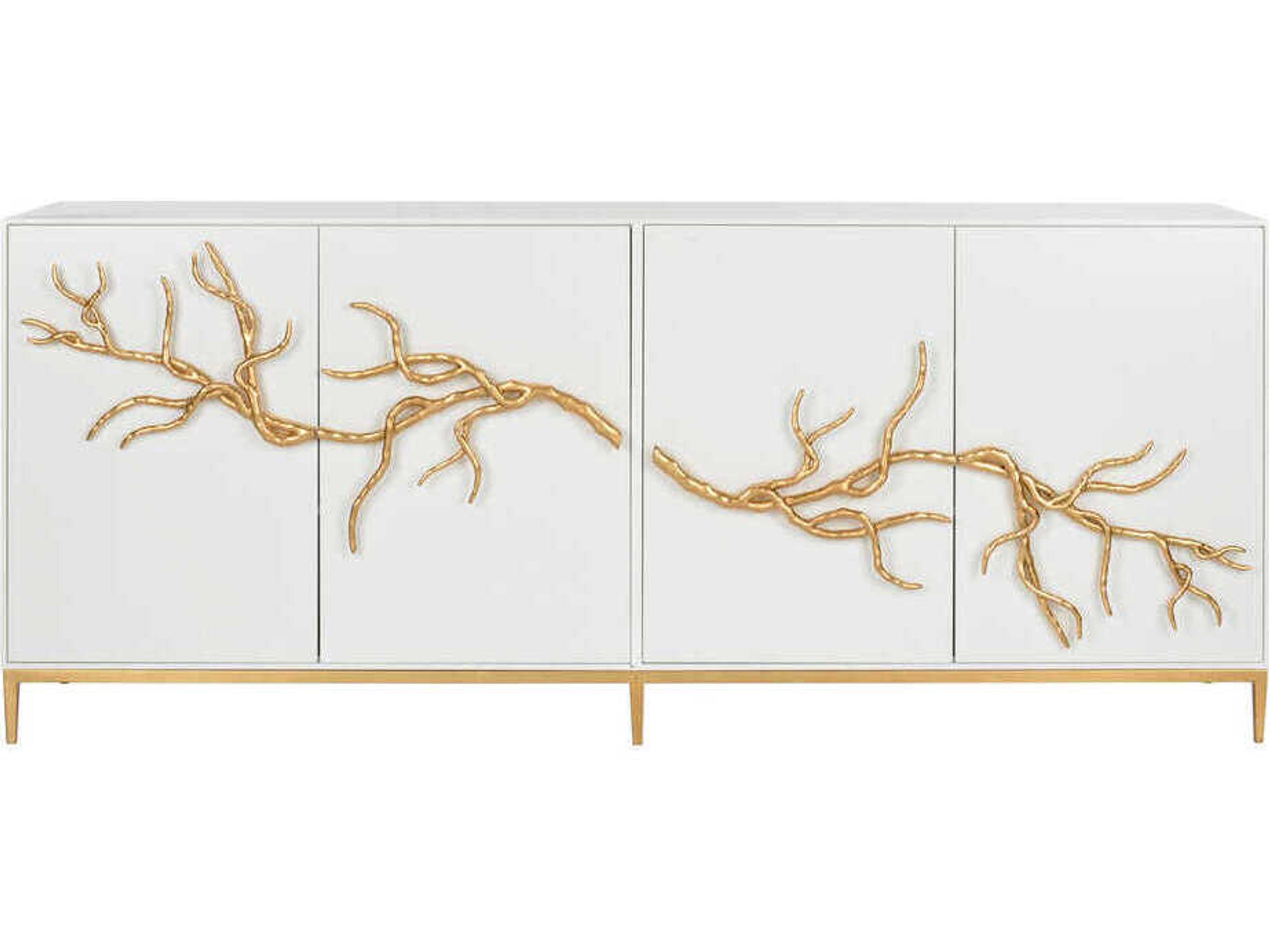 Chelsea House Shayla Copas 84" White Branch Sideboard