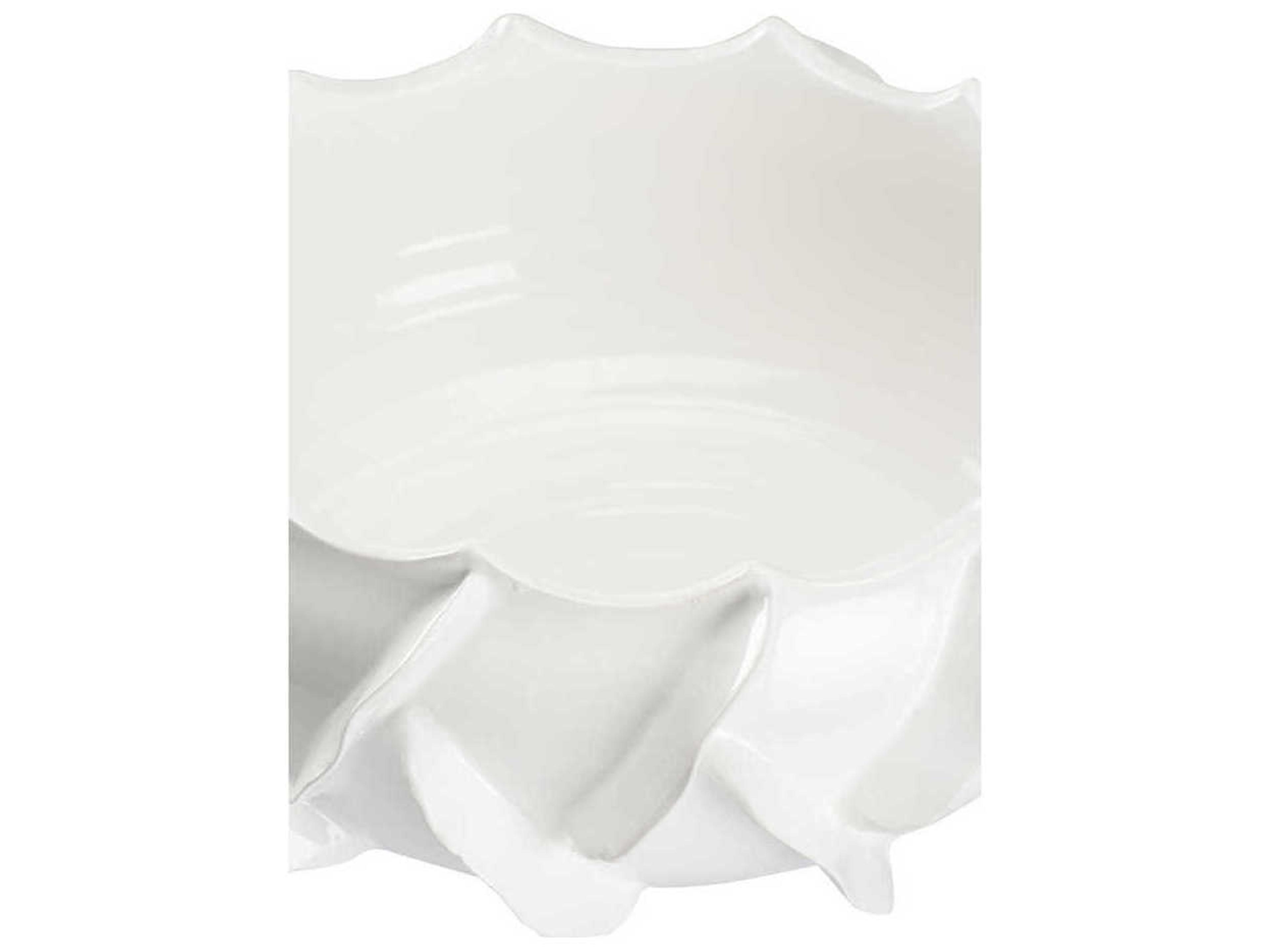 Chelsea House Shard Glossy White Decorative Bowl