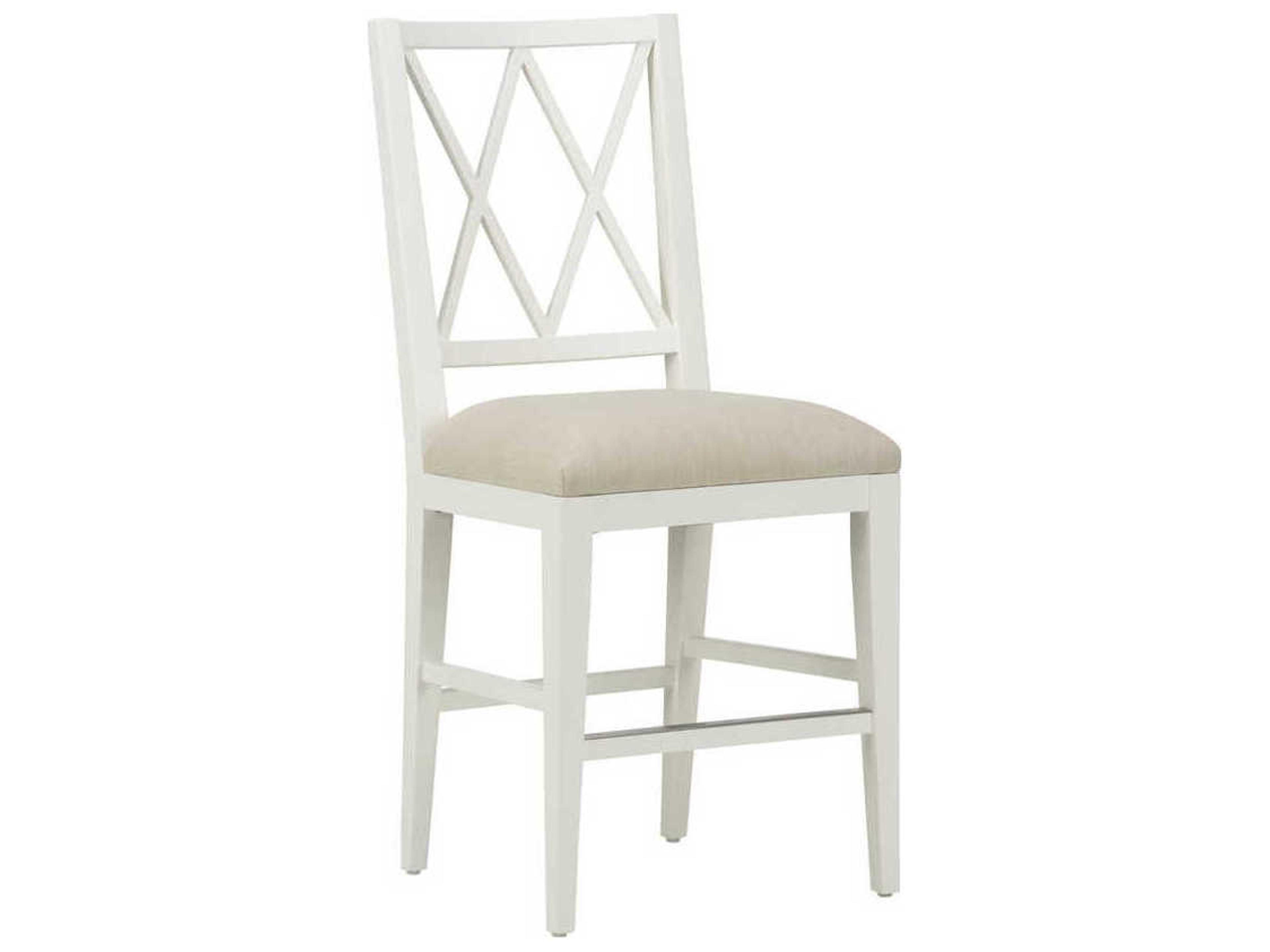Austin White Beige Upholstered Counter Stool
