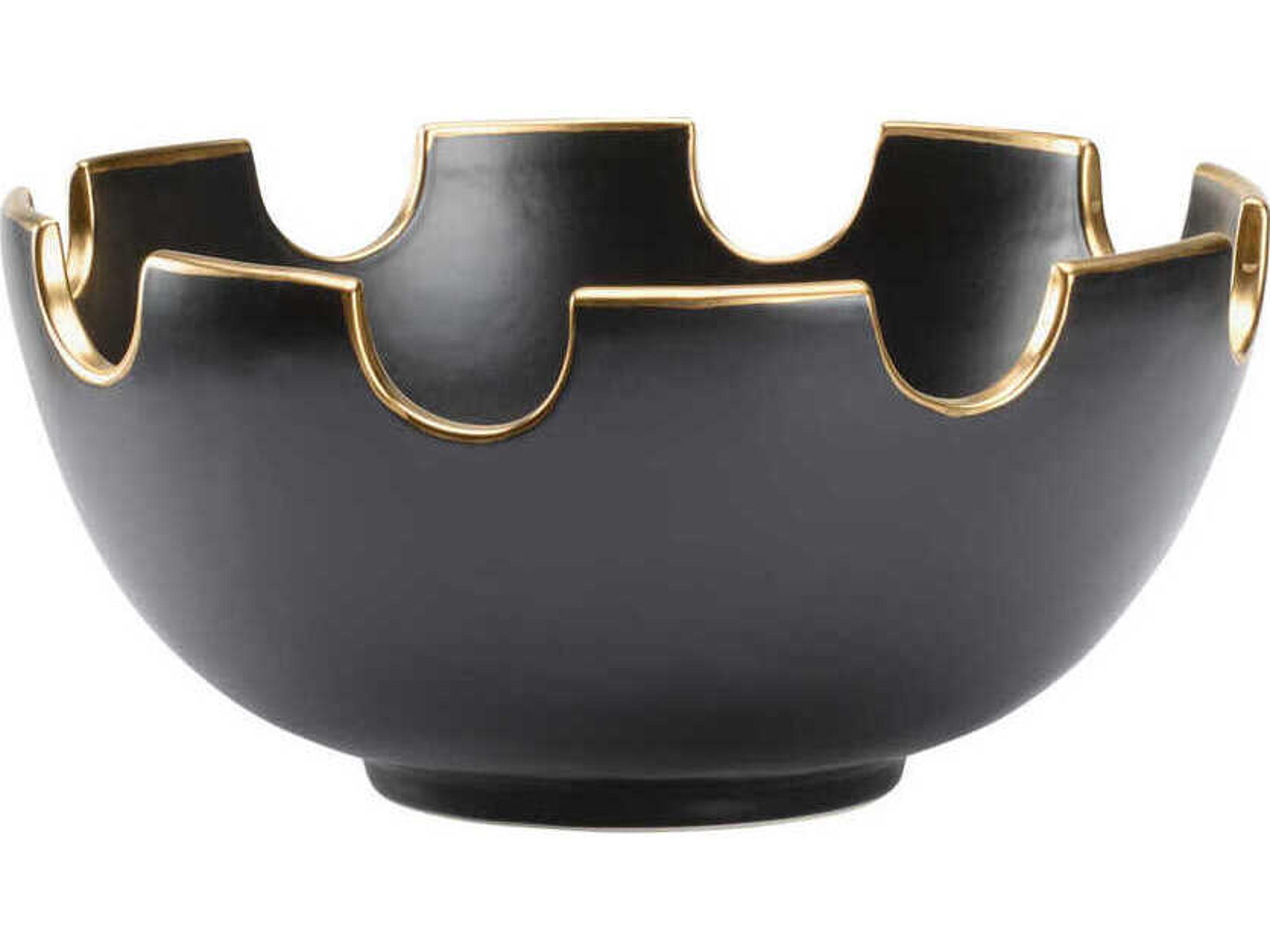 Chelsea House Classic Matte Black Gold Decorative Bowl