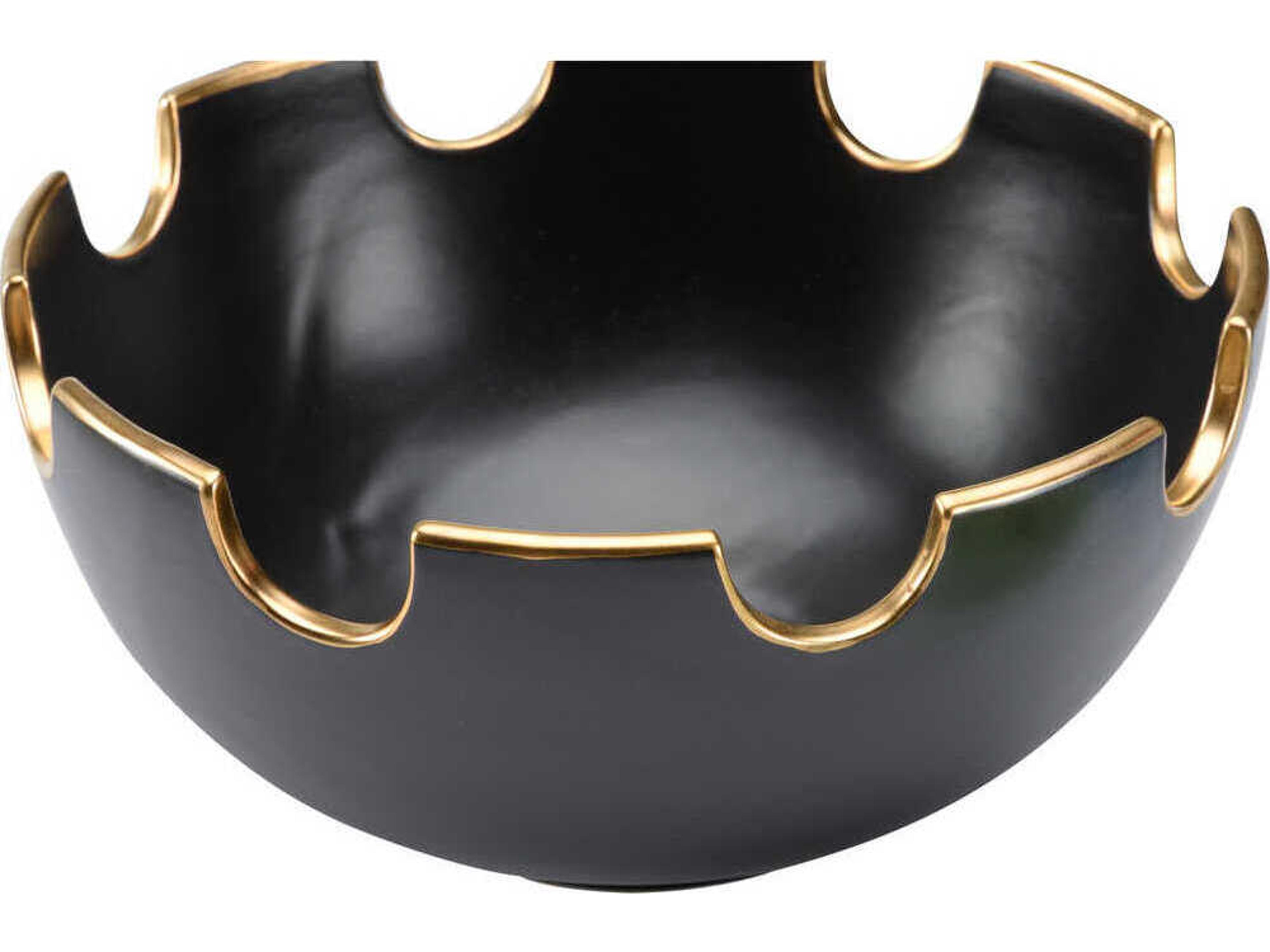 Chelsea House Classic Matte Black Gold Decorative Bowl