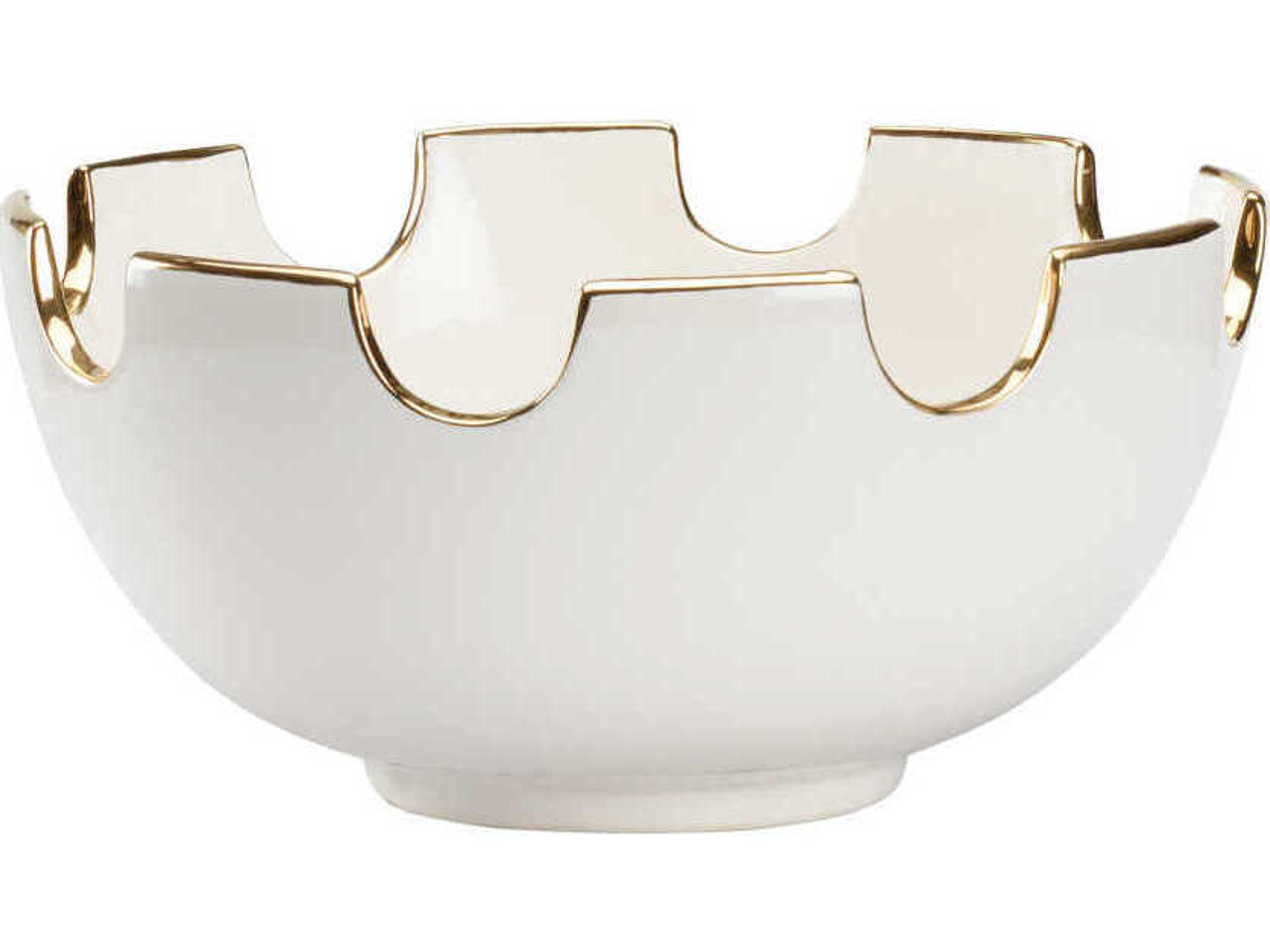 Classic White Gold Decorative Bowl