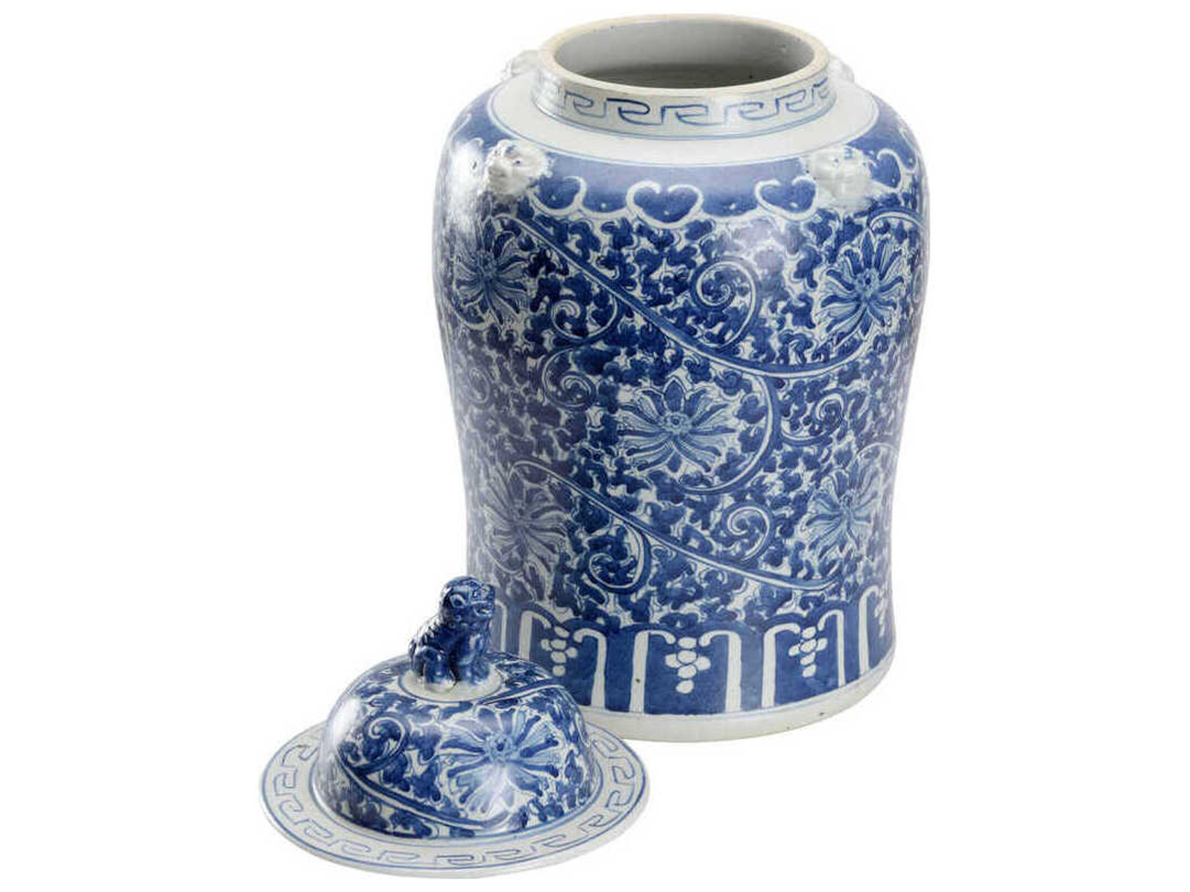 Chelsea House Blue White Song Blossom Ginger Jar
