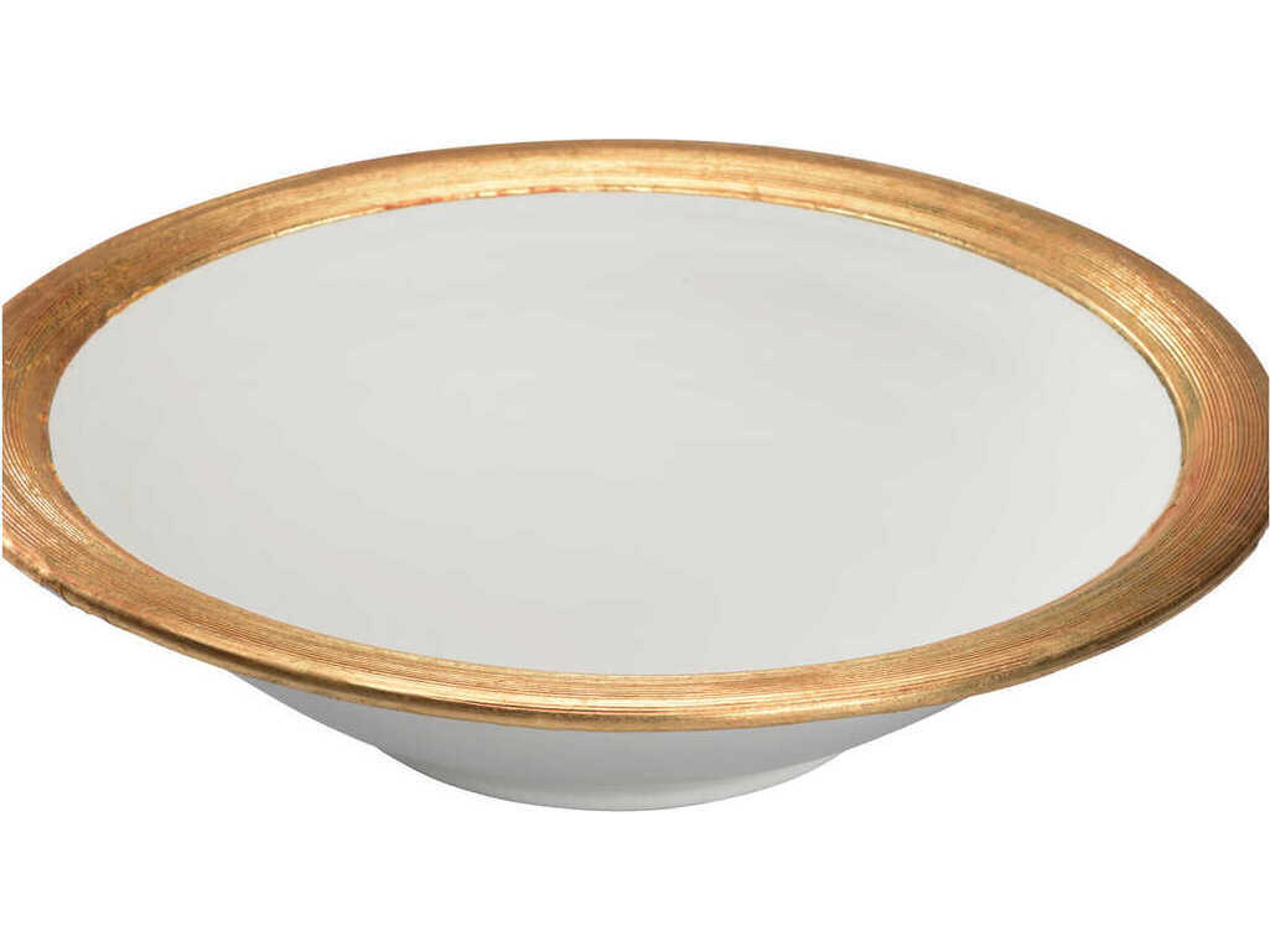 Chelsea House White Gold Leaf Terrazza Bowl