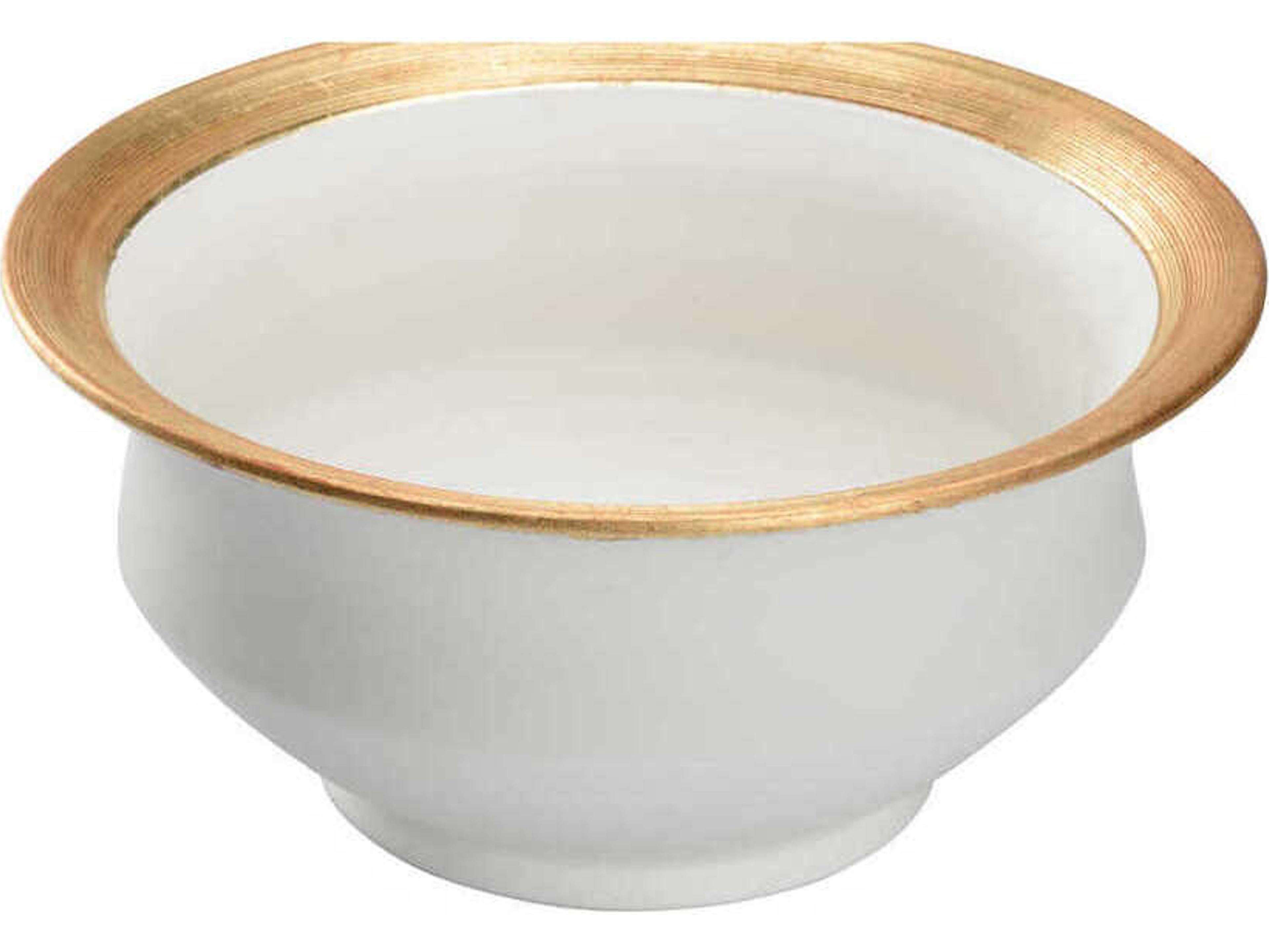 Chelsea House Matte White Gold Leaf Terrazza Cachepot