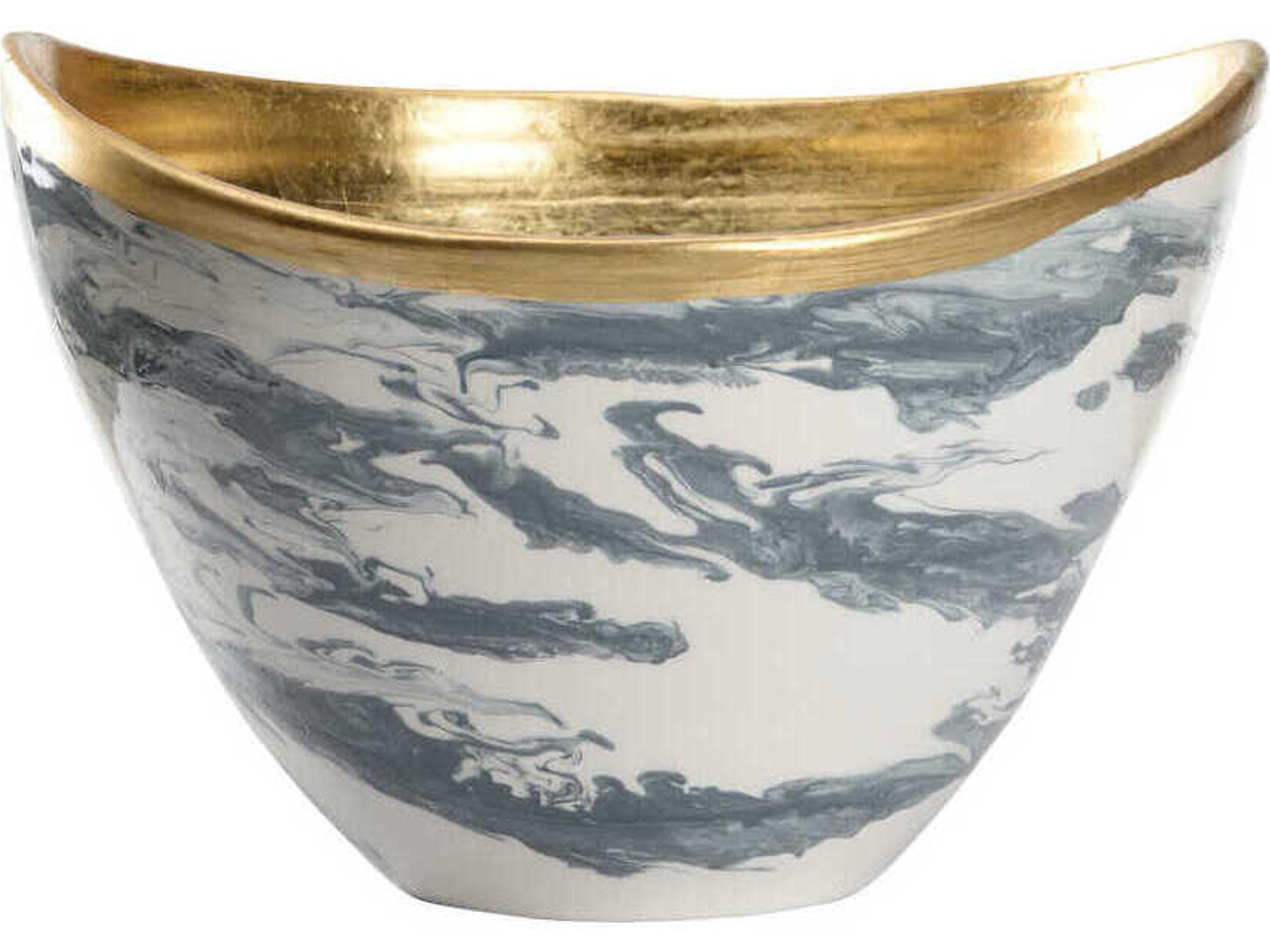 Chelsea House Slate Blue White Marbled Grigio Decorative Bowl
