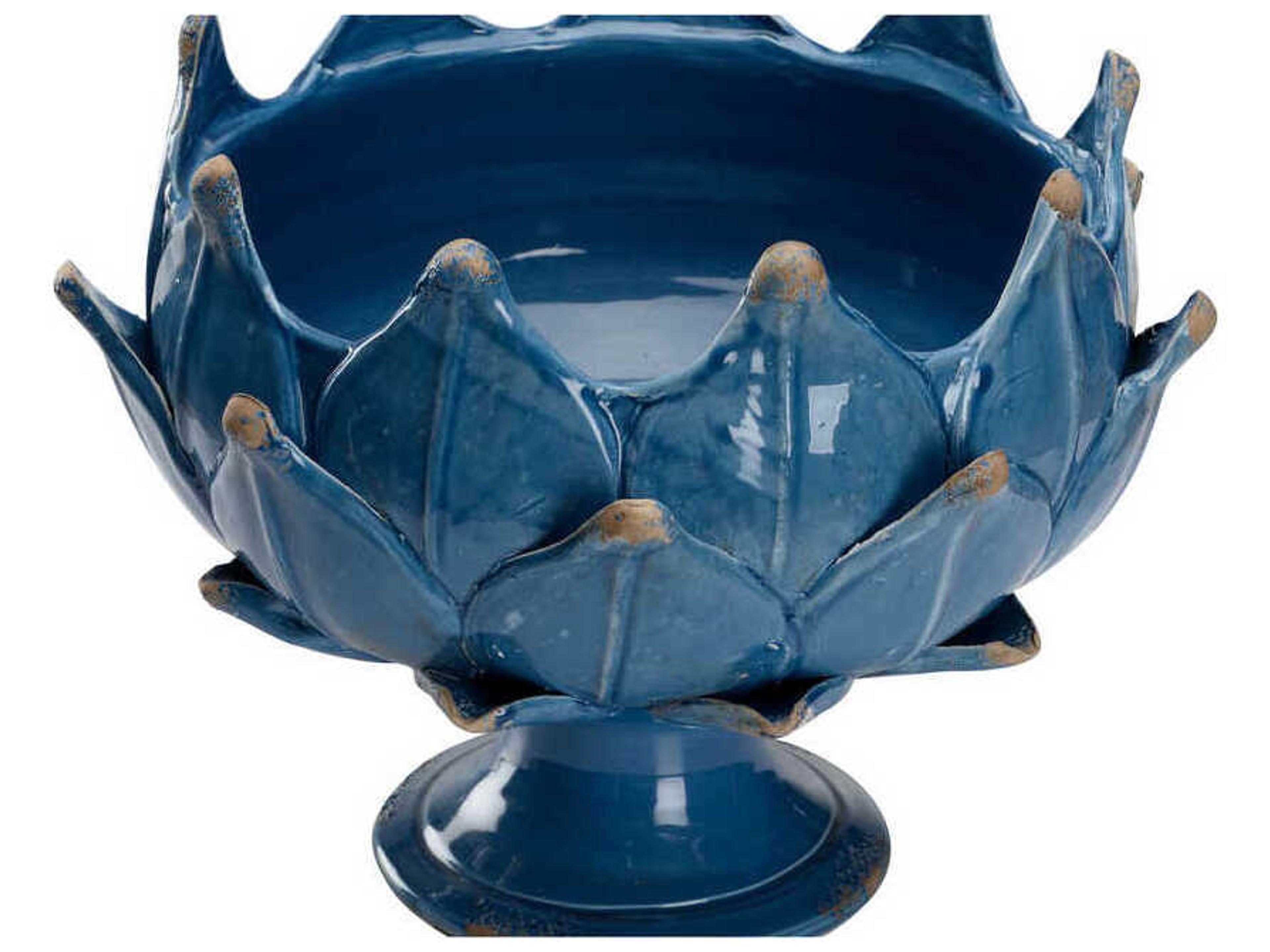 Chelsea House Glossy Blue Leaf Vase