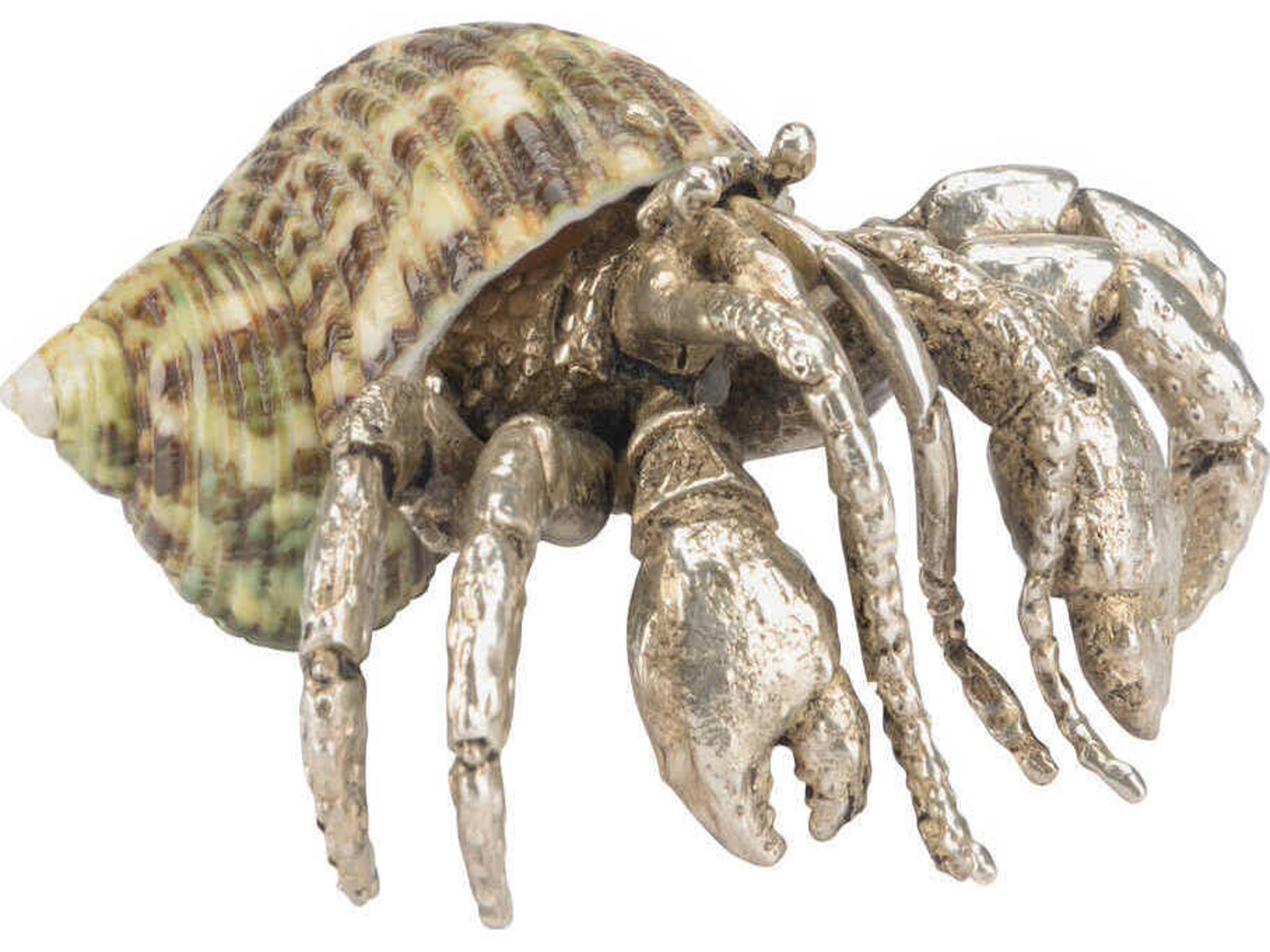 Chelsea House Silver Plated Jade Turbo Hermit Crab Paperweight