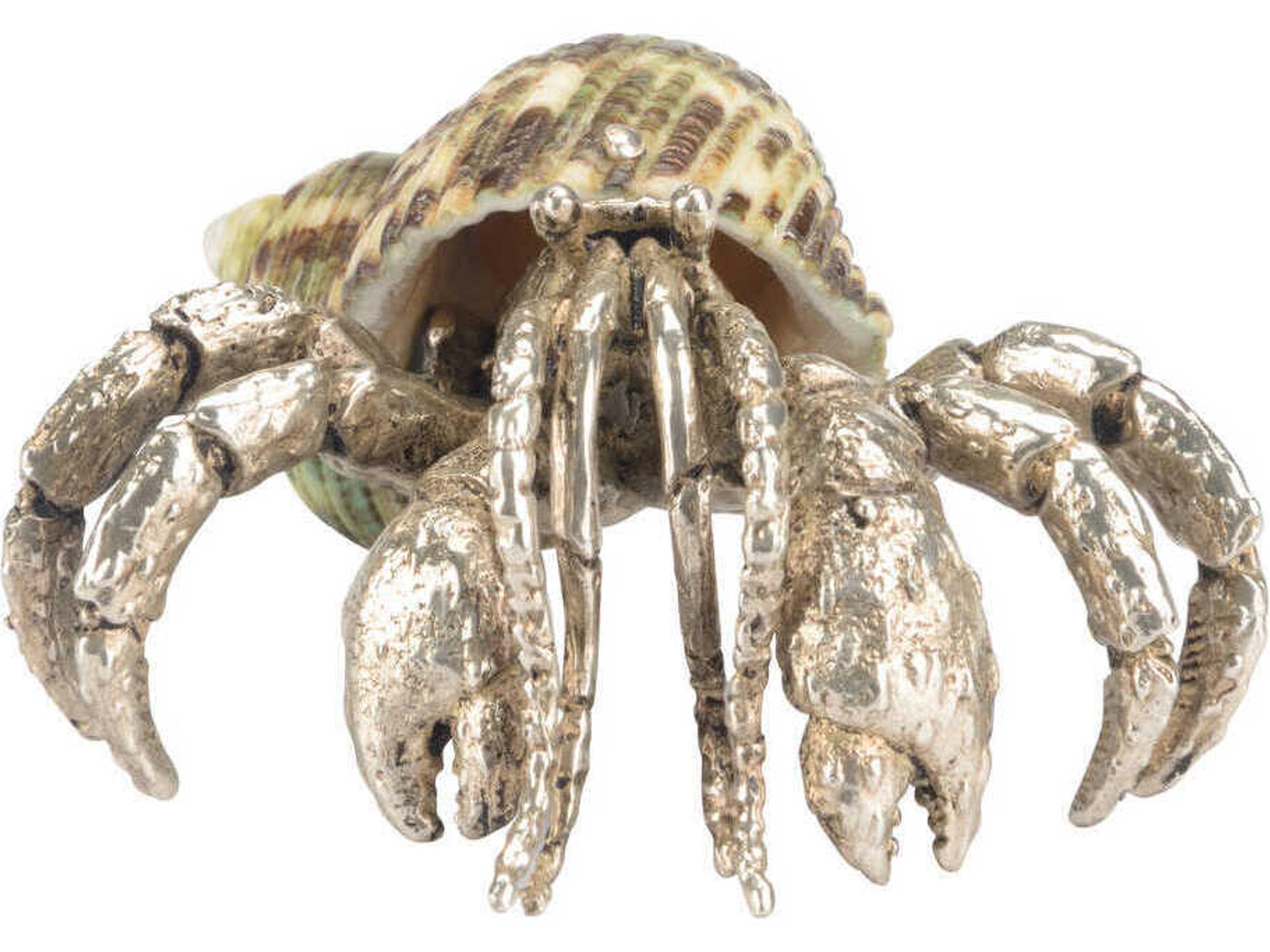 Chelsea House Silver Plated Jade Turbo Hermit Crab Paperweight