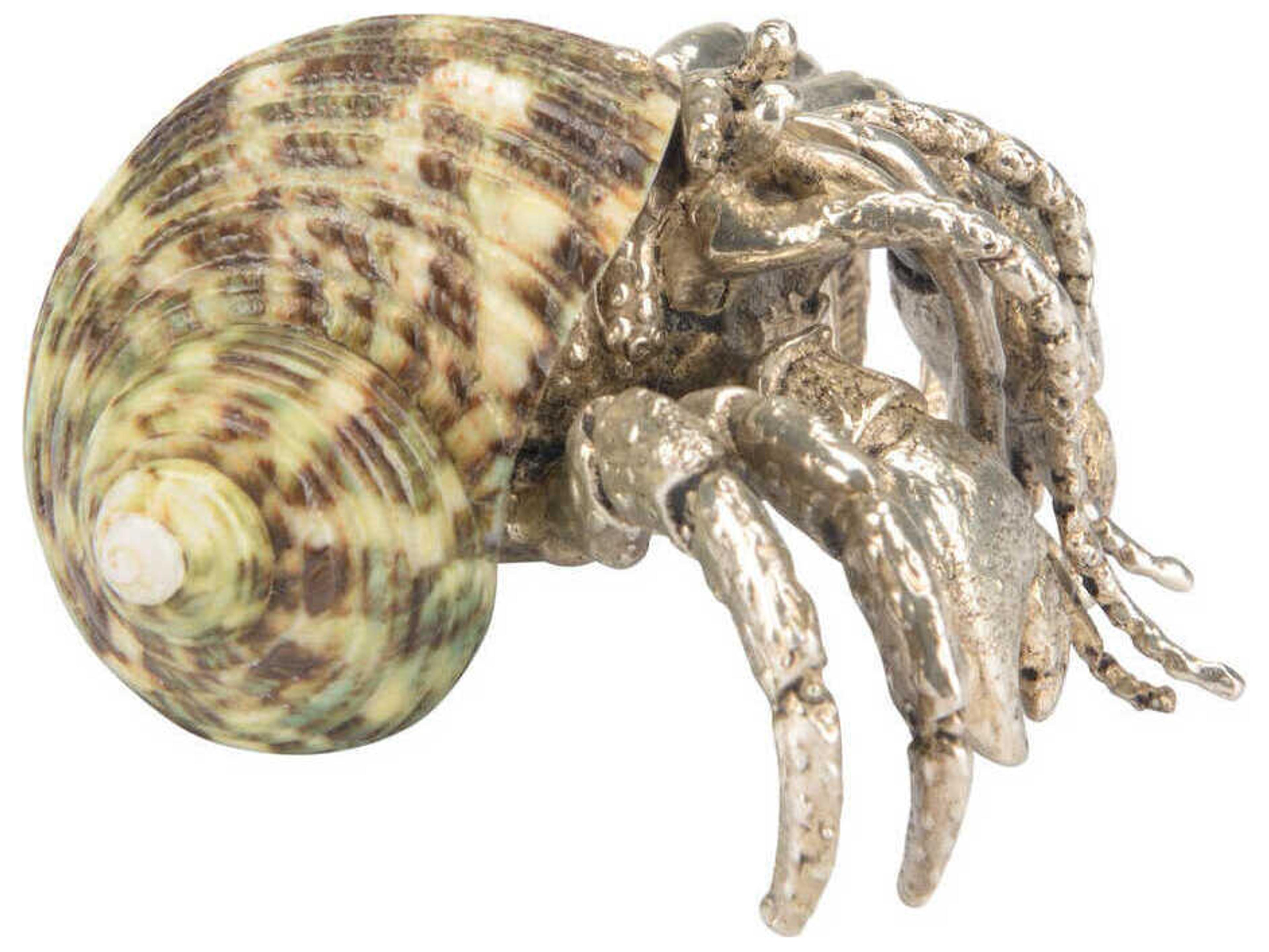 Chelsea House Silver Plated Jade Turbo Hermit Crab Paperweight