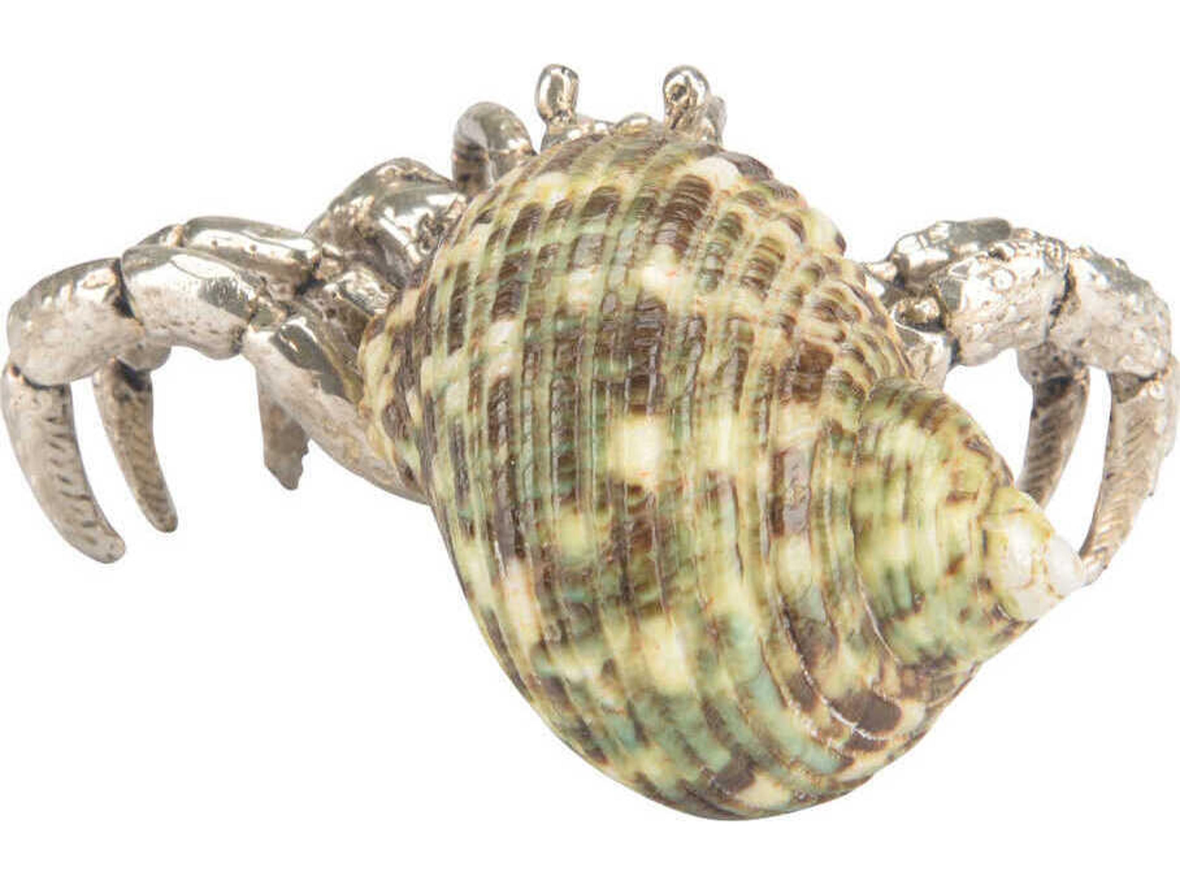 Chelsea House Silver Plated Jade Turbo Hermit Crab Paperweight