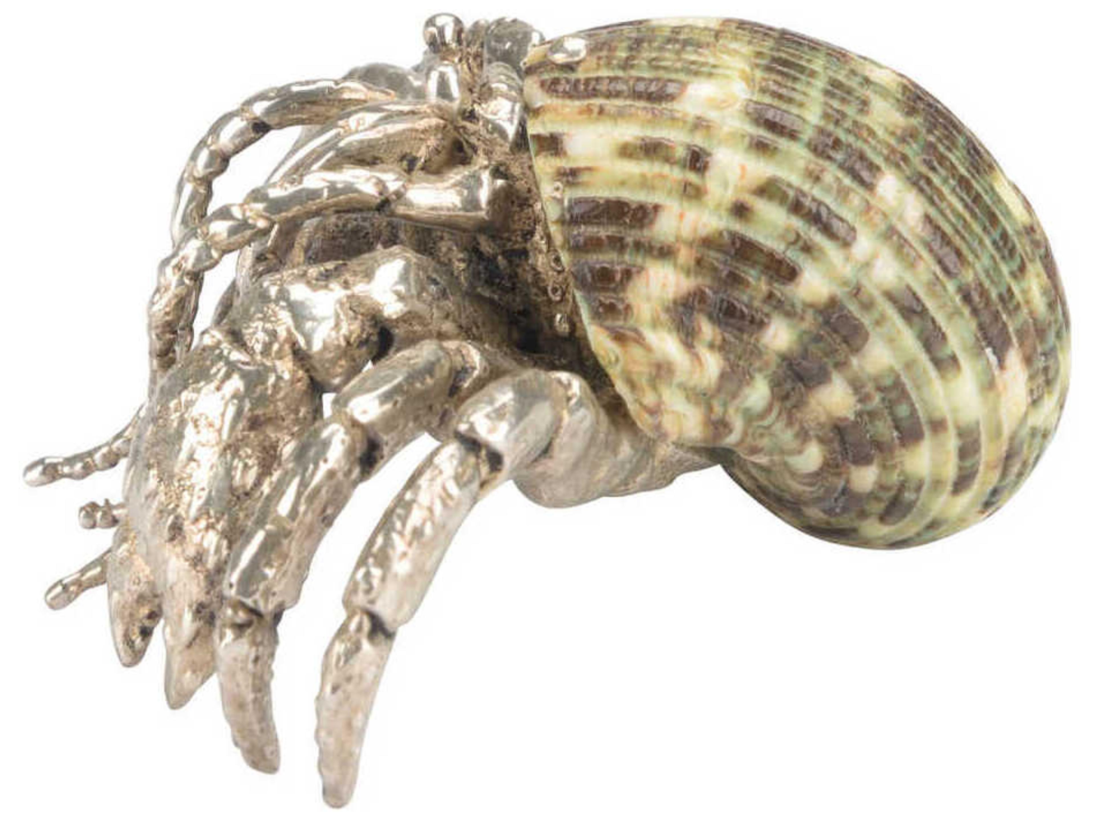 Chelsea House Silver Plated Jade Turbo Hermit Crab Paperweight