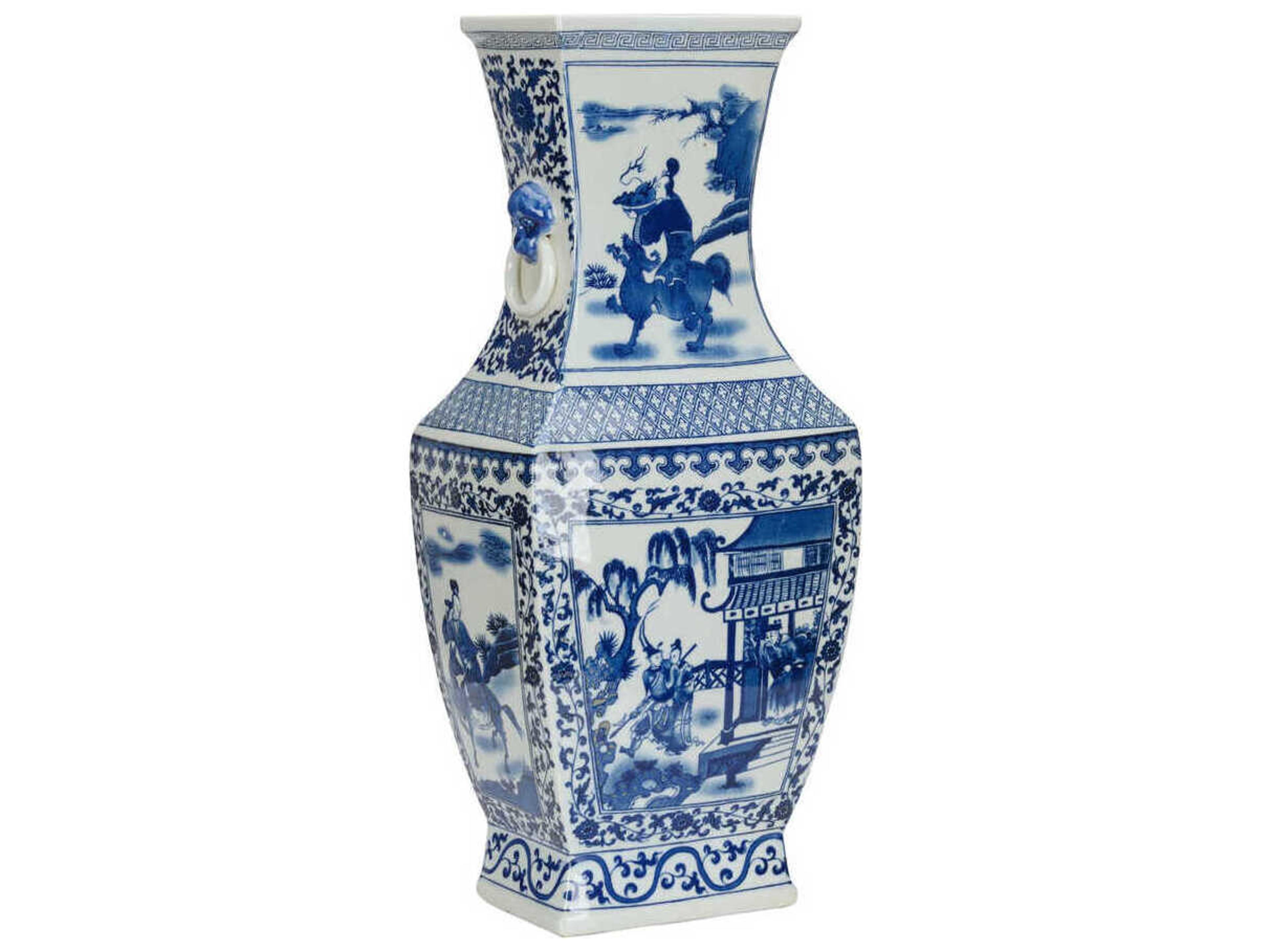 Chelsea House Blue White Meiling Dragon Vase