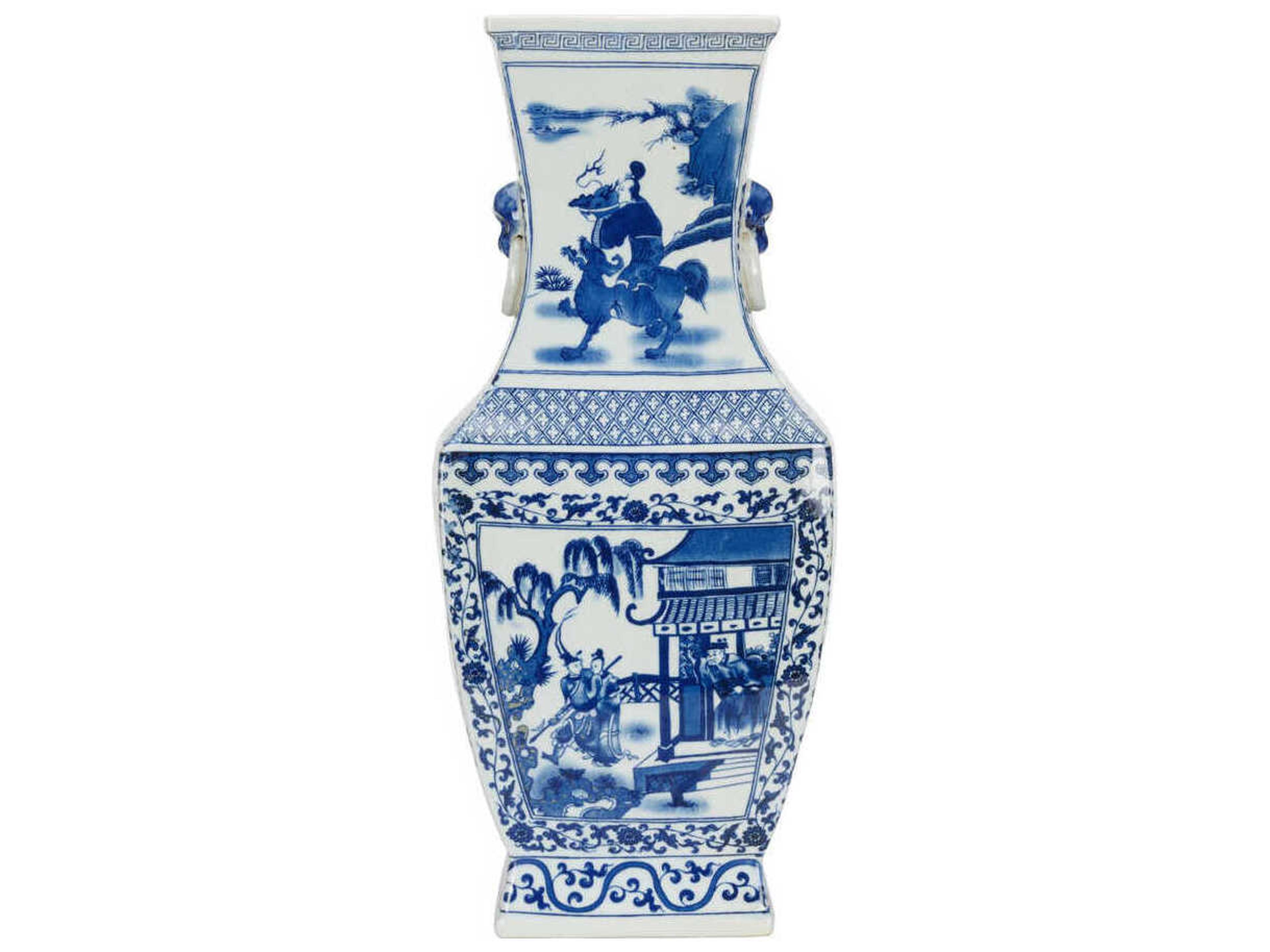 Chelsea House Blue White Meiling Dragon Vase
