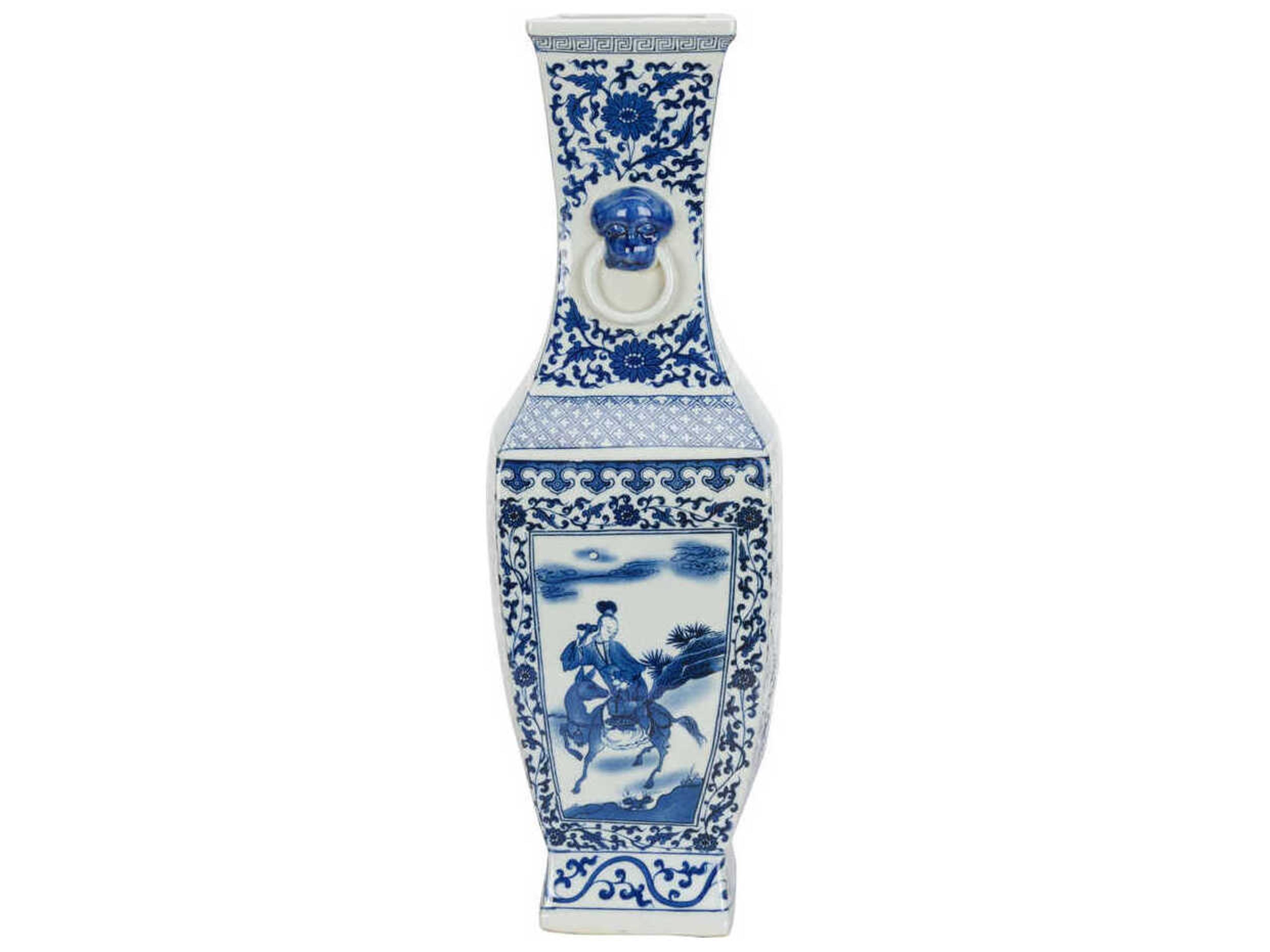 Chelsea House Blue White Meiling Dragon Vase