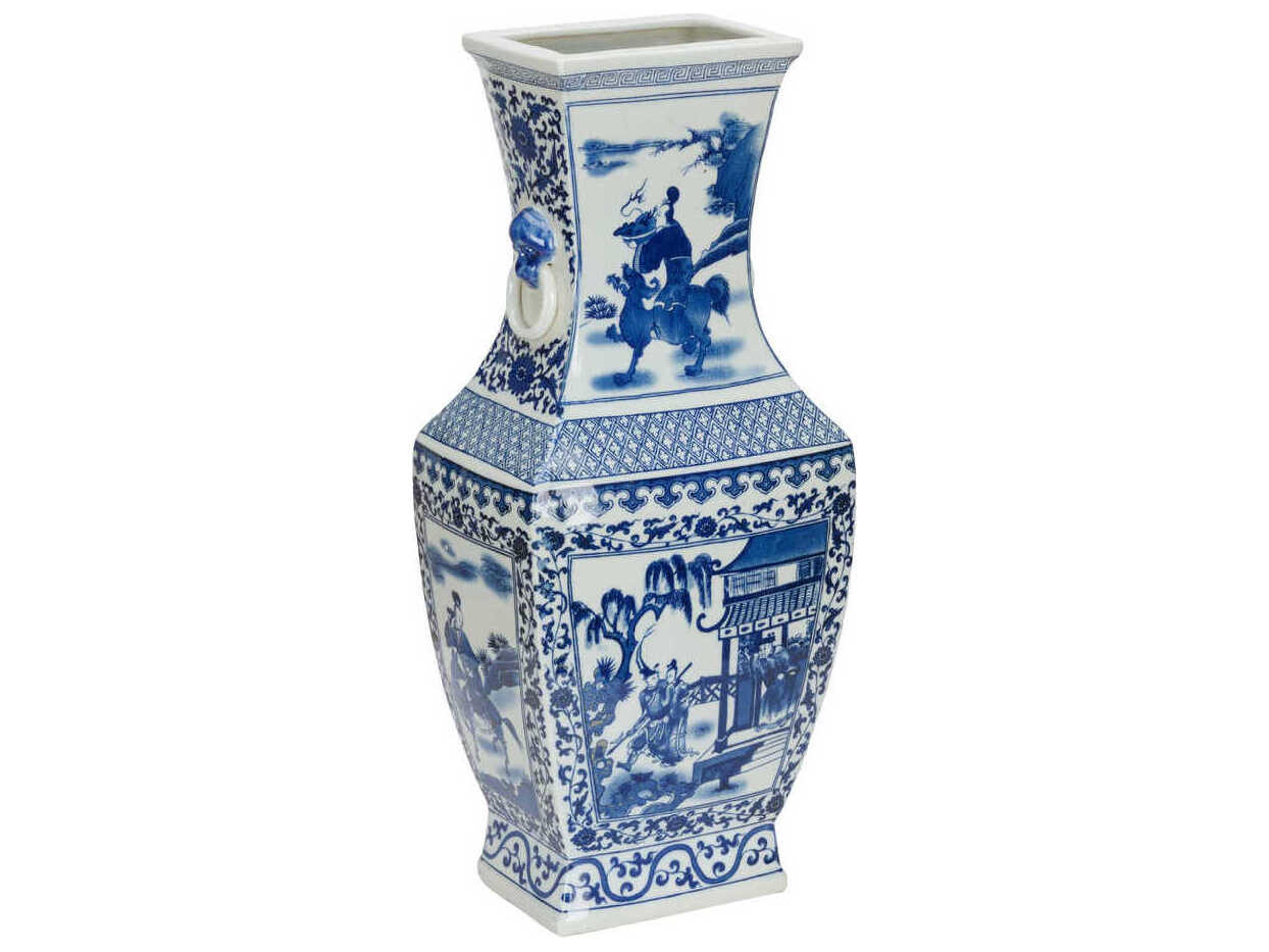 Chelsea House Blue White Meiling Dragon Vase