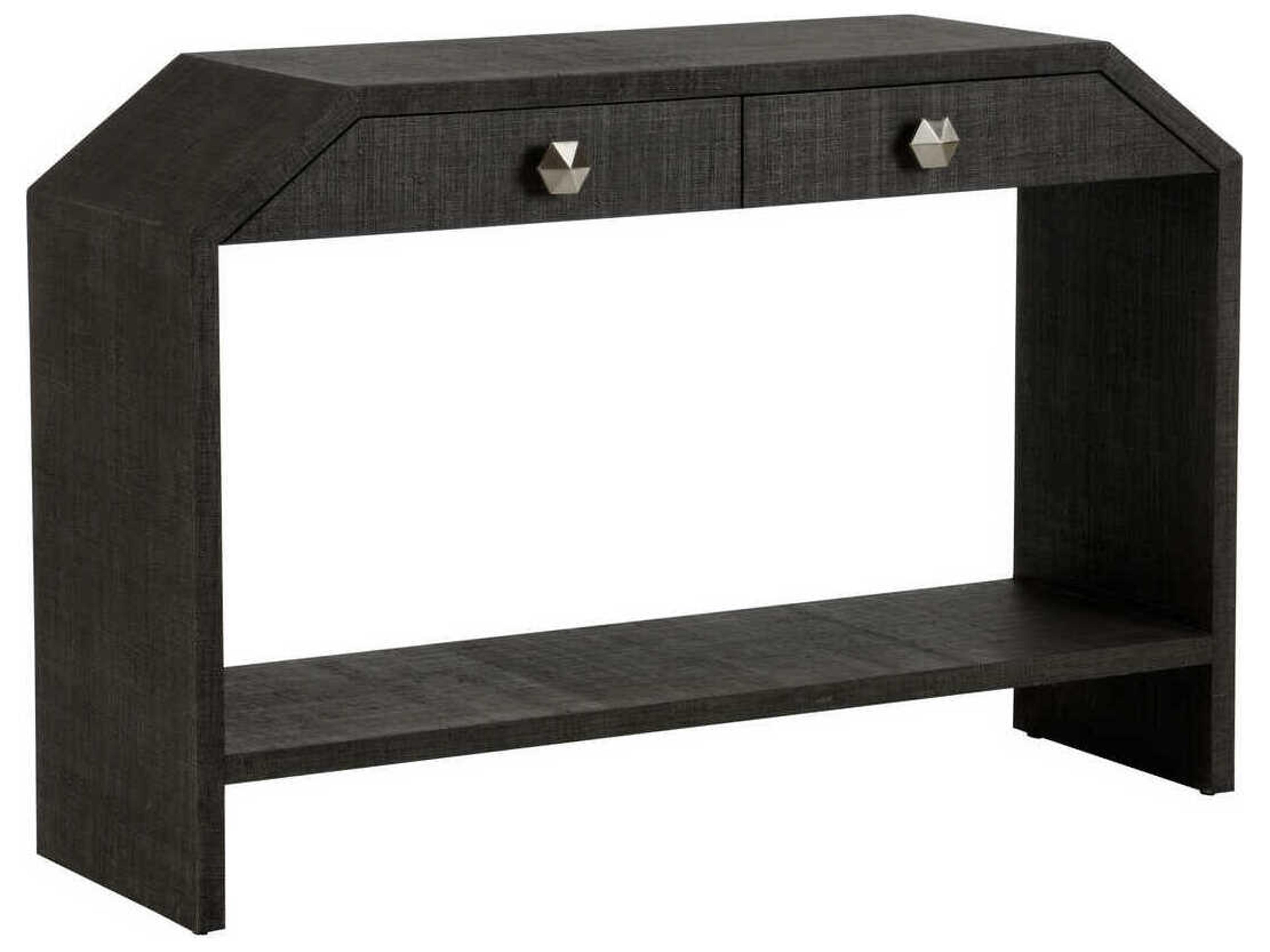 Chelsea House Bend Rectangular Fabric Black Console Table