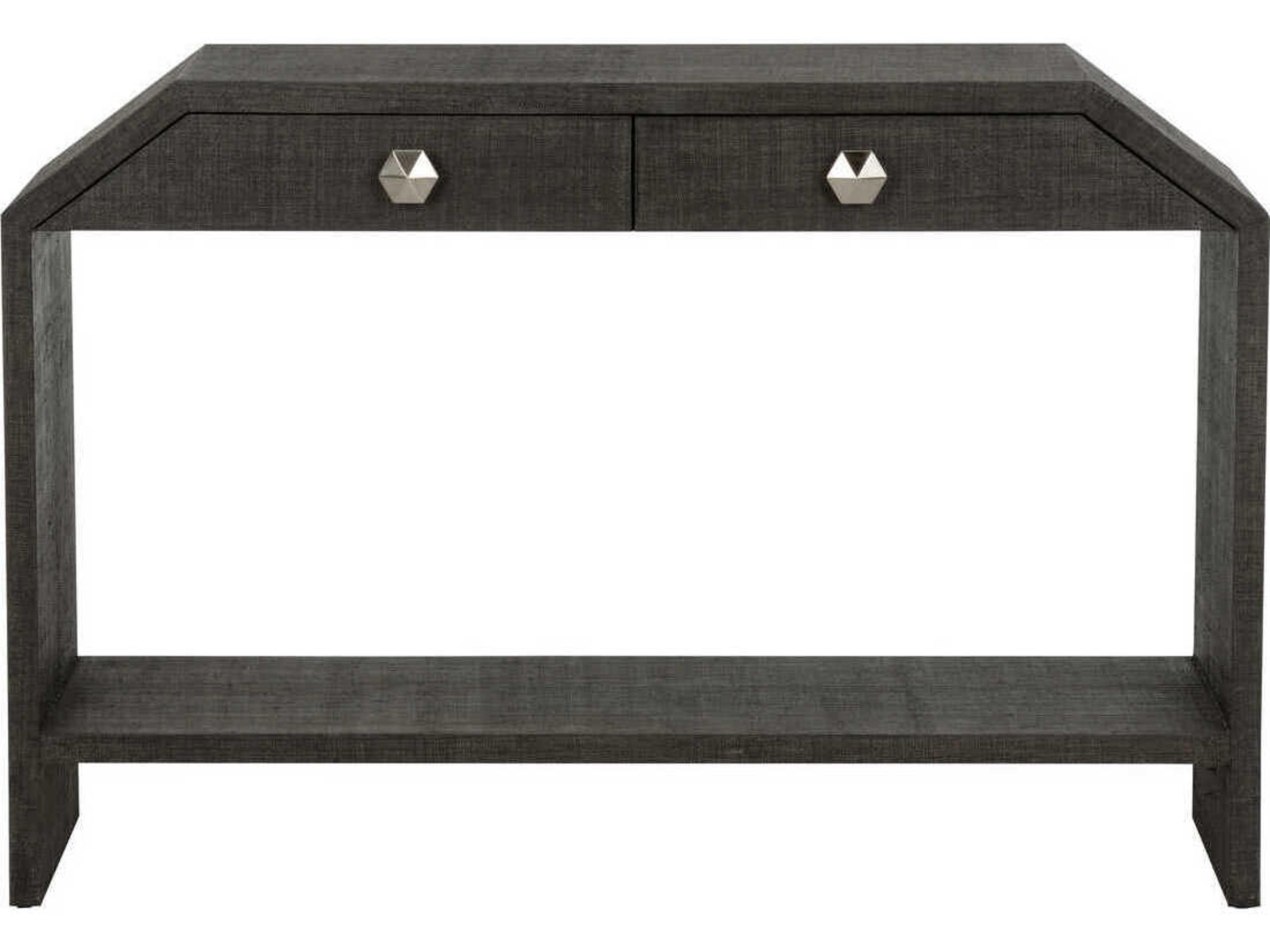 Chelsea House Bend Rectangular Fabric Black Console Table