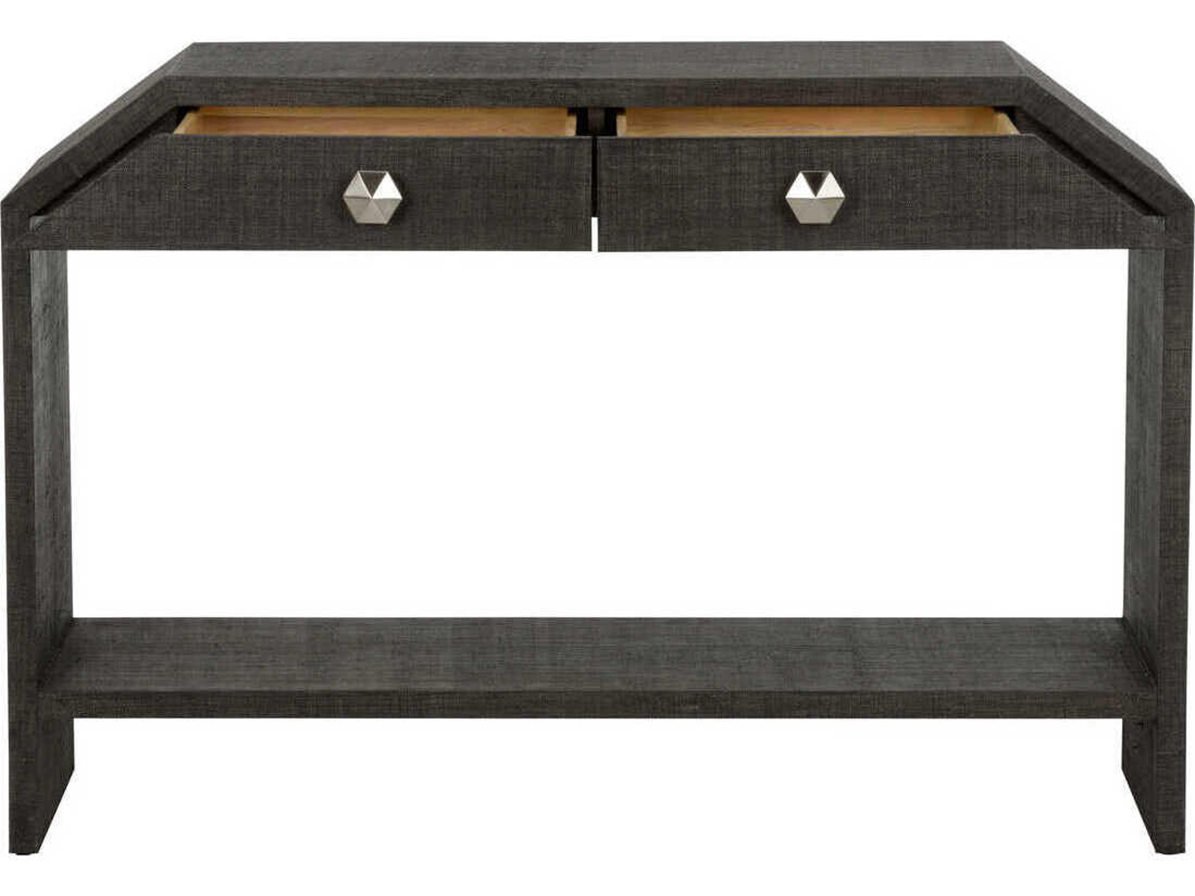 Chelsea House Bend Rectangular Fabric Black Console Table