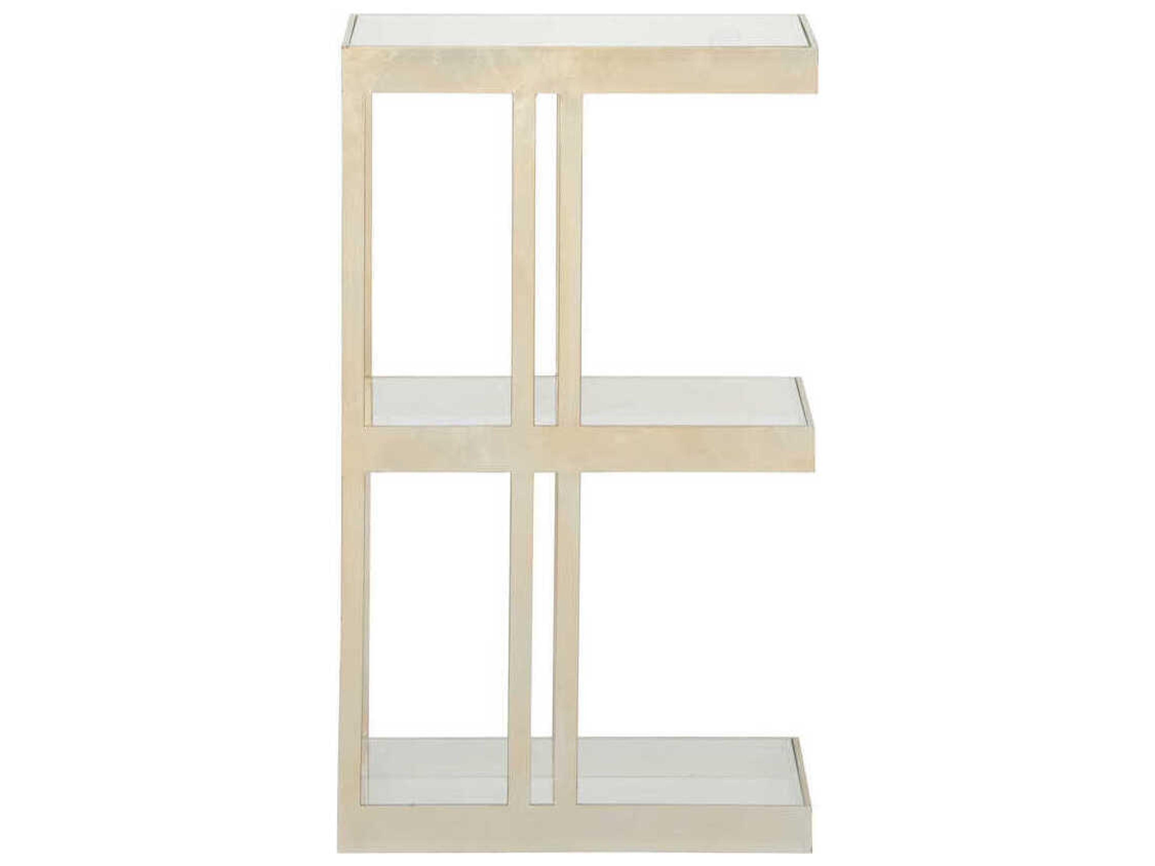 Chelsea House The Drinks Rectangular Glass Silver Leaf End Table