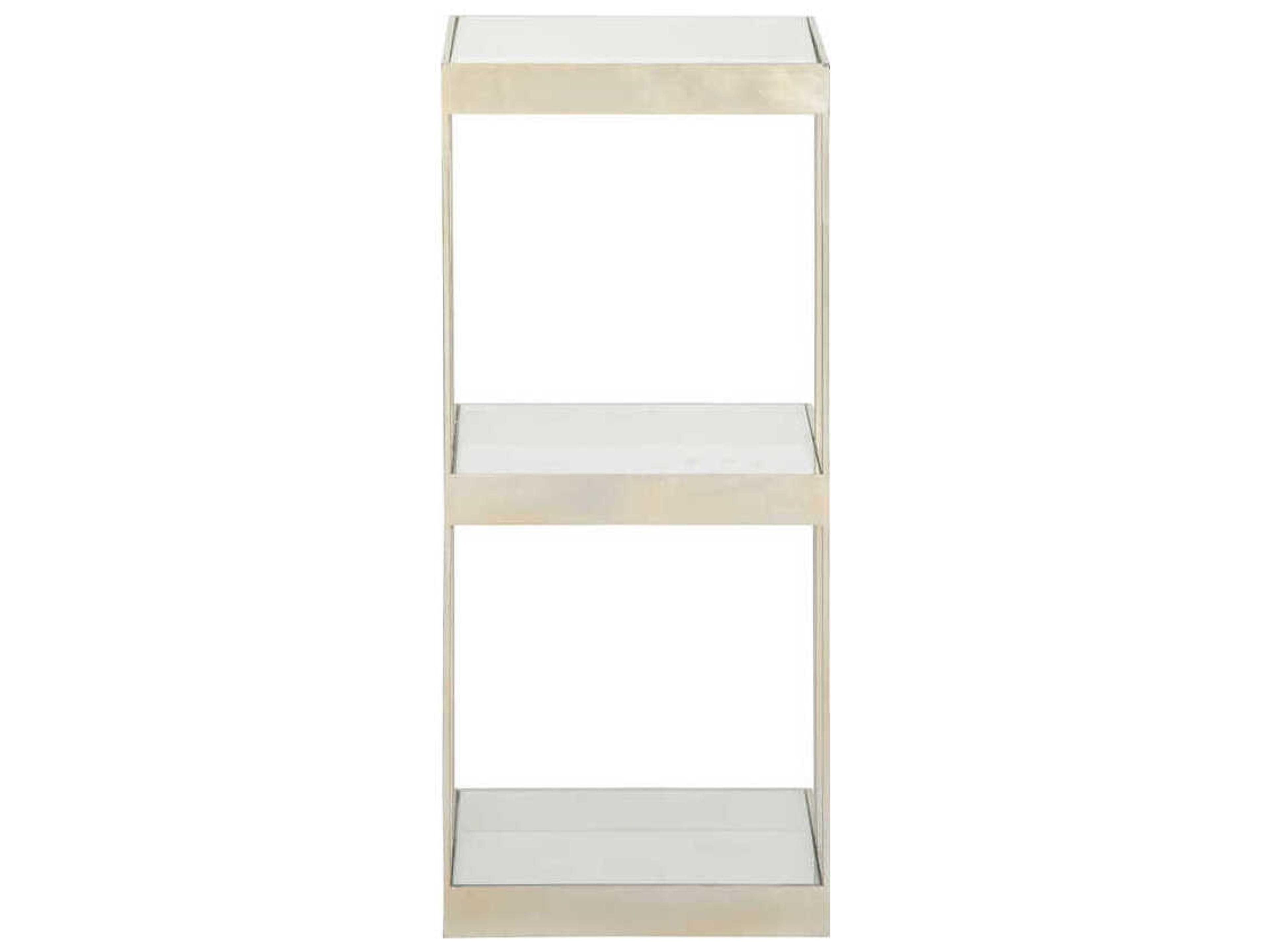 Chelsea House The Drinks Rectangular Glass Silver Leaf End Table