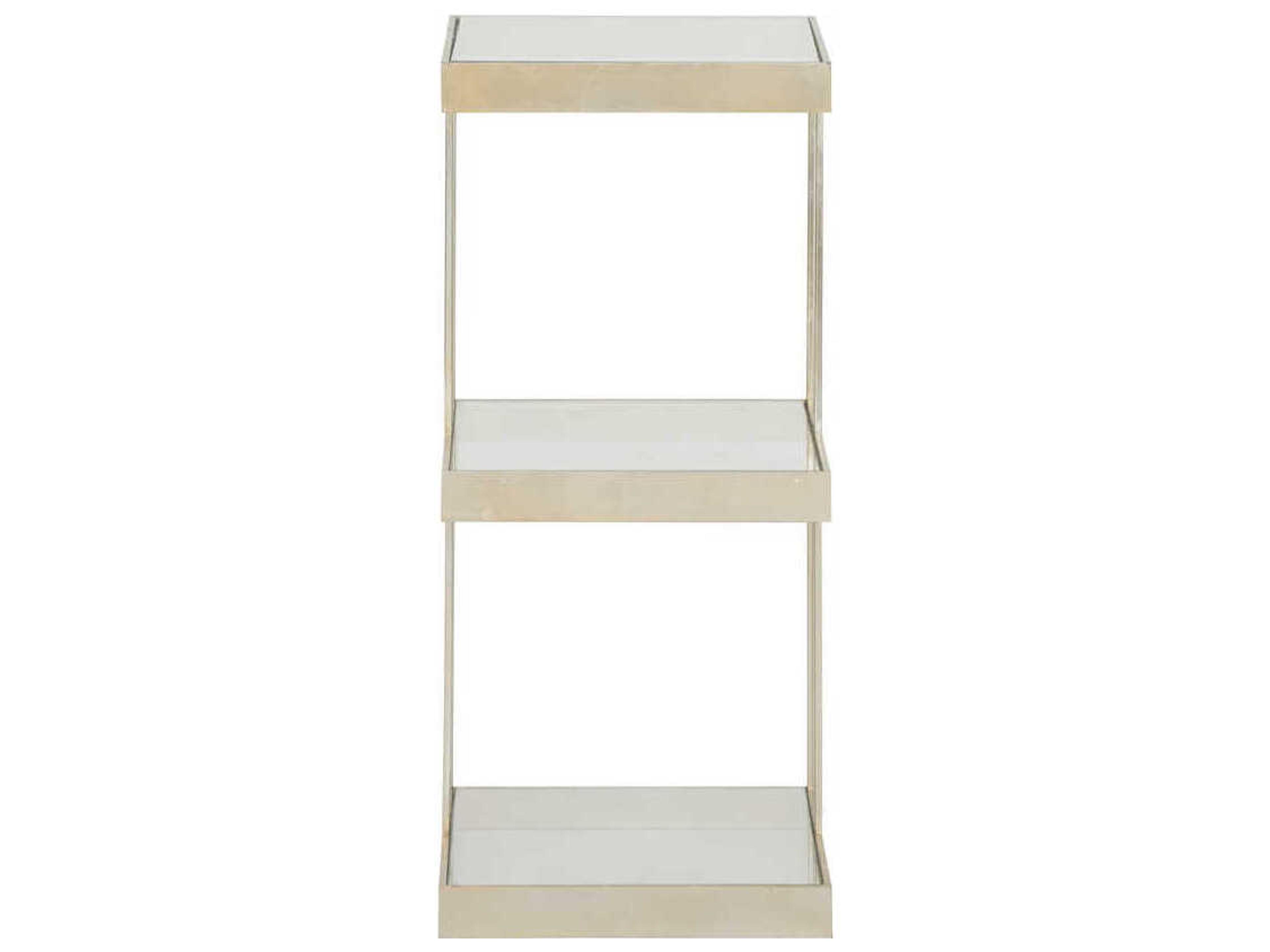 Chelsea House The Drinks Rectangular Glass Silver Leaf End Table