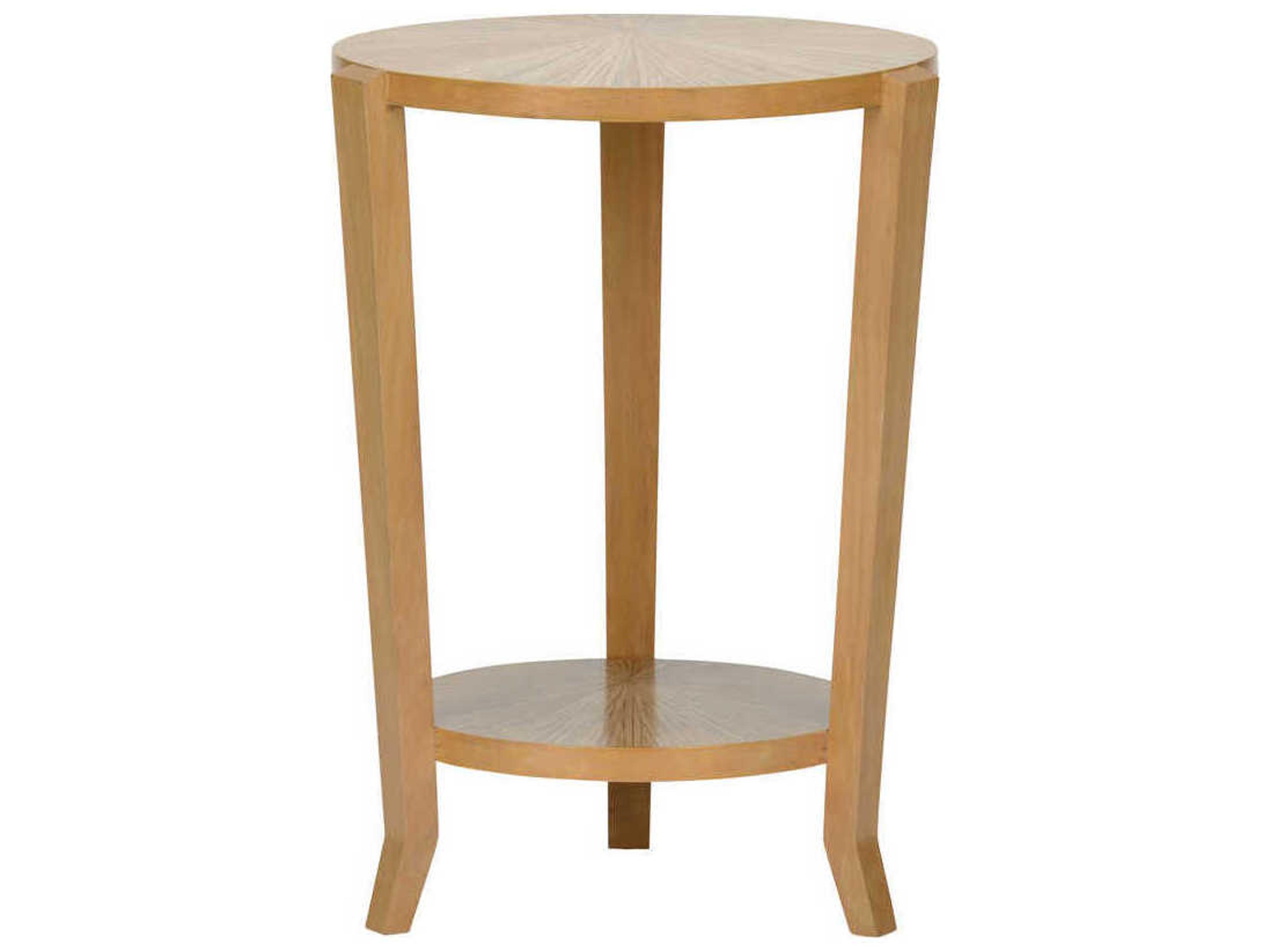 Chelsea House Pasha Round Wood Natural Brown End Table