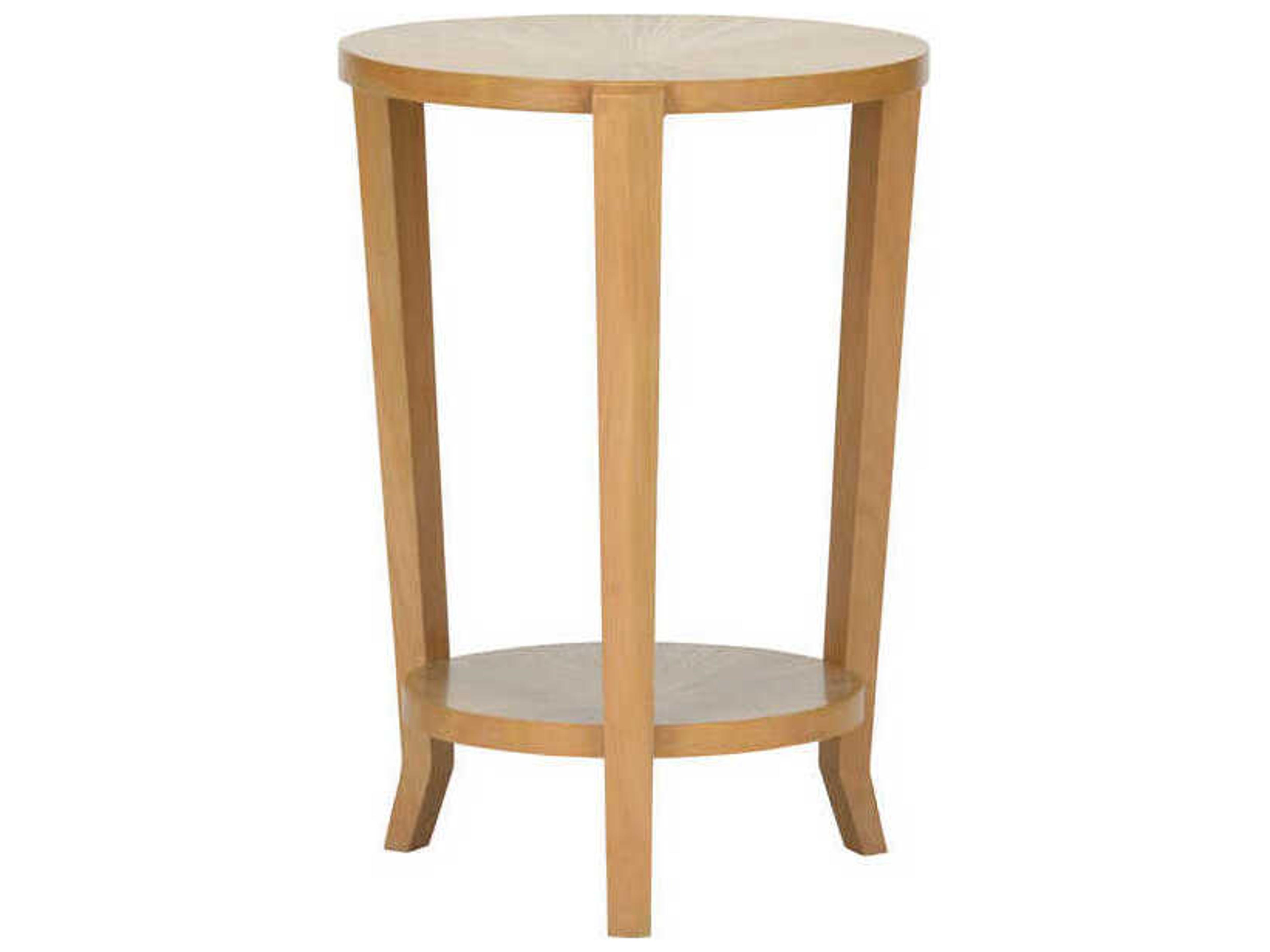 Chelsea House Pasha Round Wood Natural Brown End Table