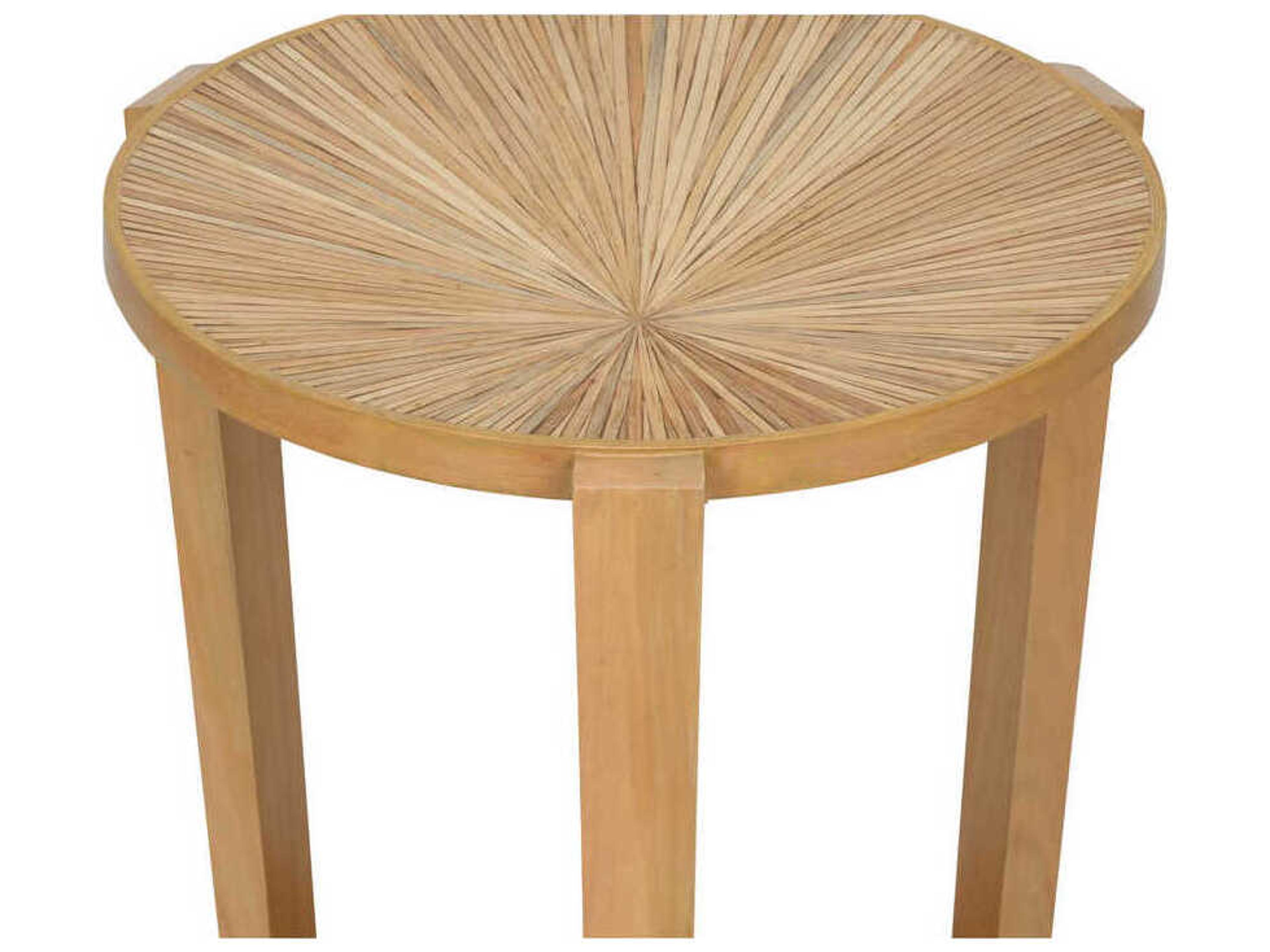 Chelsea House Pasha Round Wood Natural Brown End Table