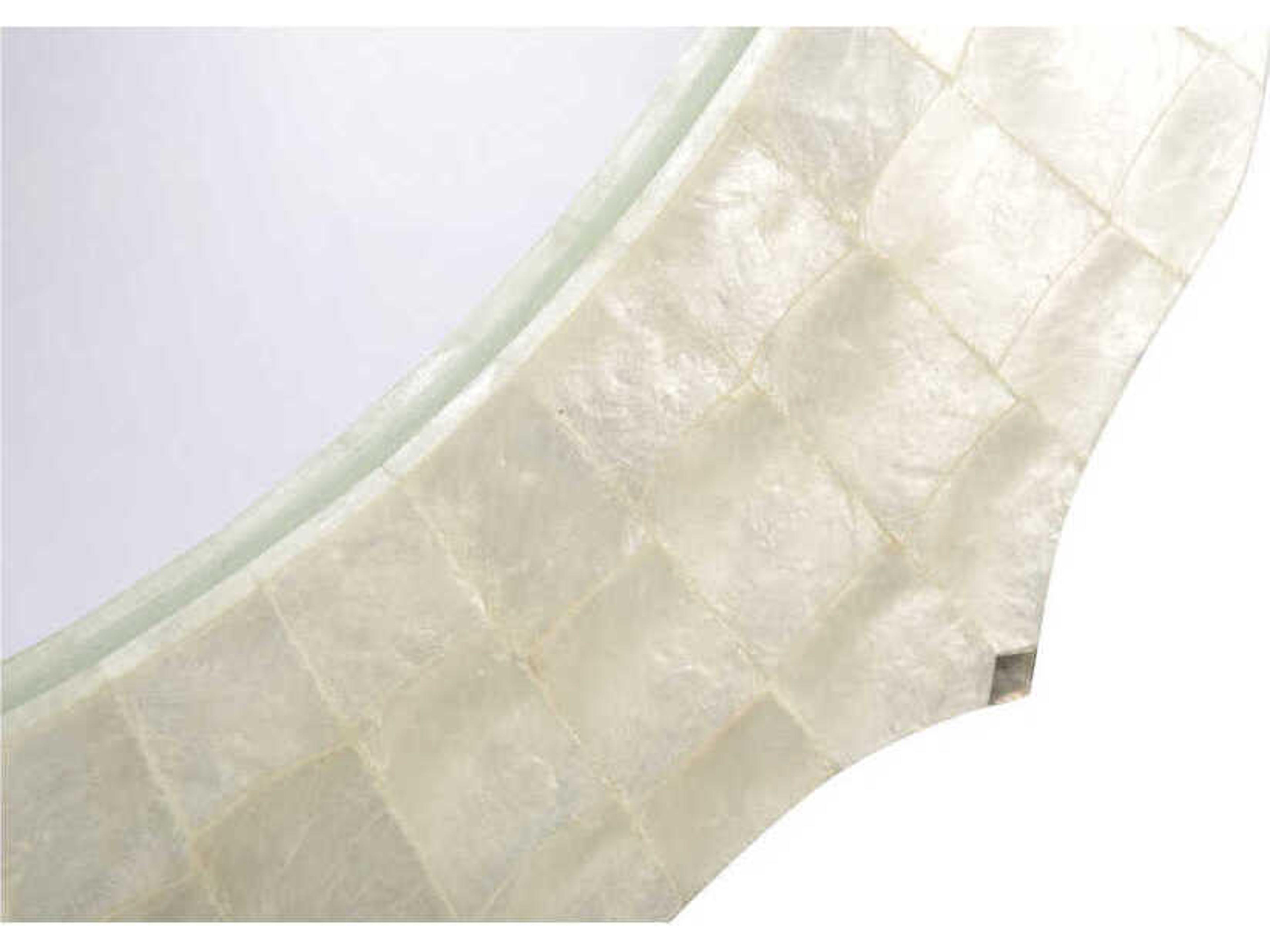 Chelsea House Lotus Flower Natural White Round Wall Mirror