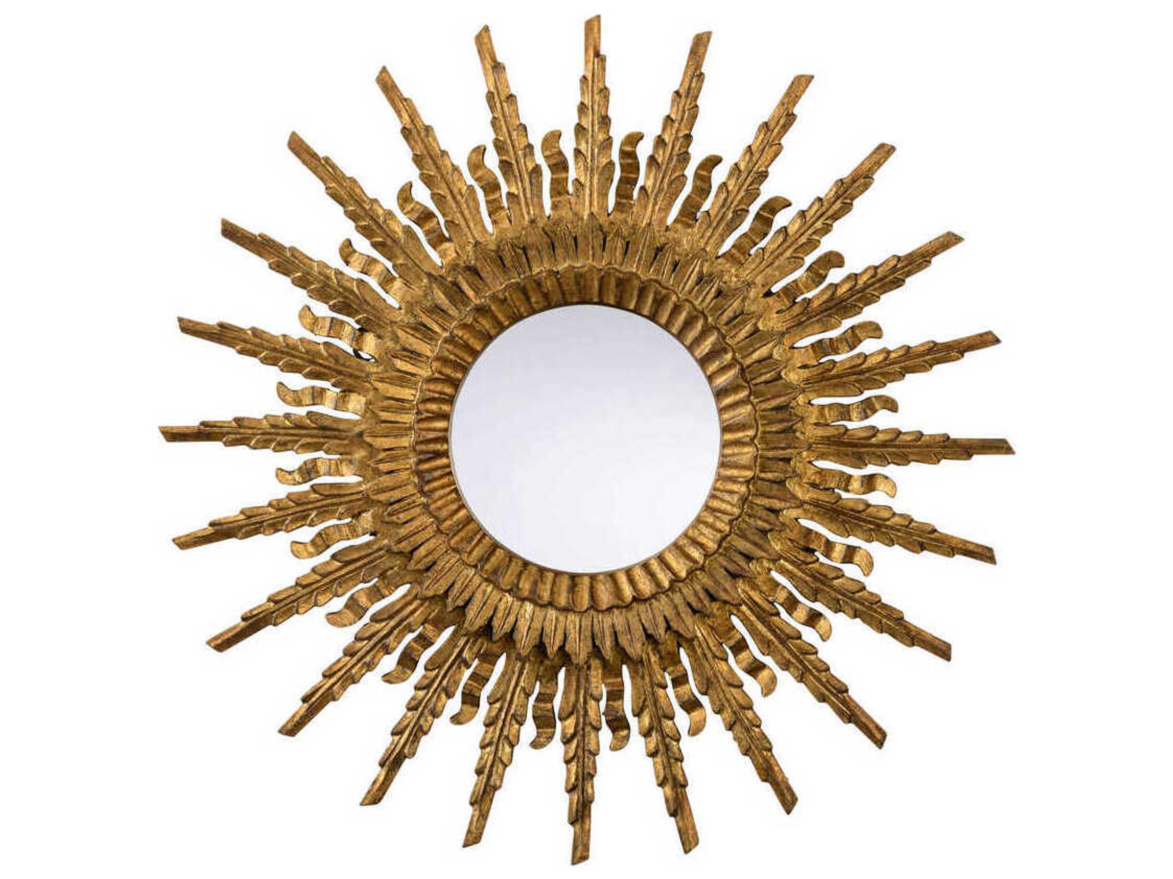 Illuminate Antique Gold Sunburst Wall Mirror