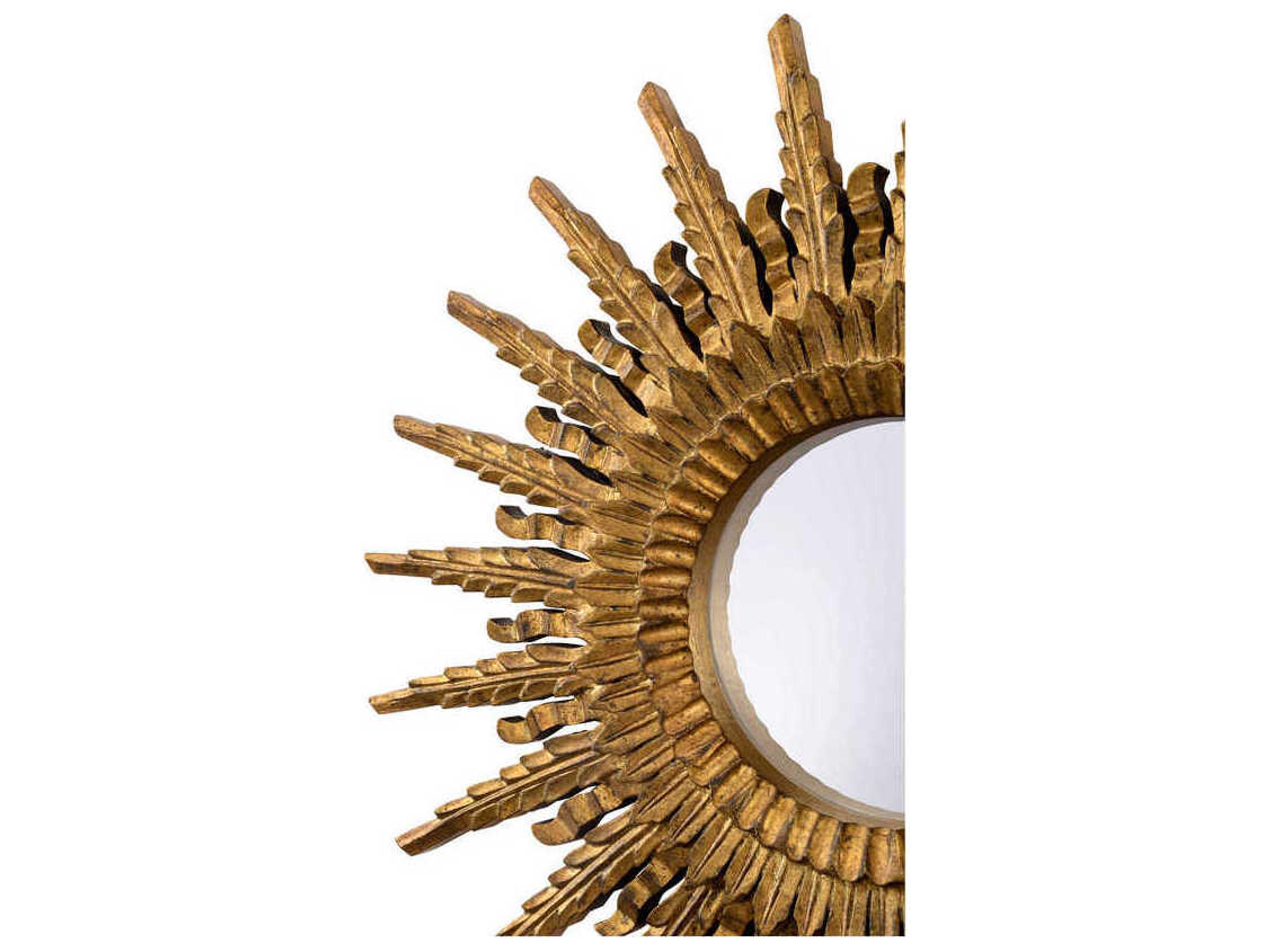 Chelsea House Illuminate Antique Gold Sunburst Wall Mirror
