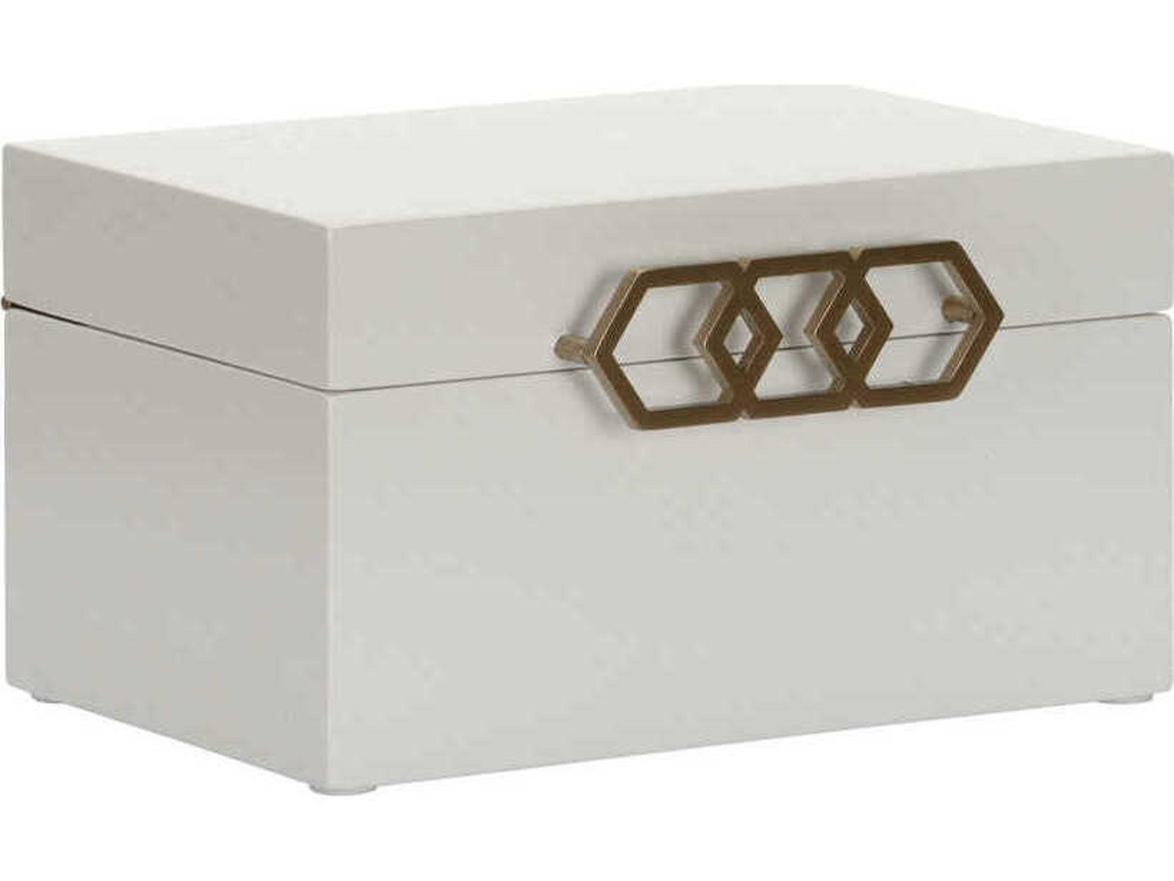 Chelsea House White Antique Brass Tiffany Box