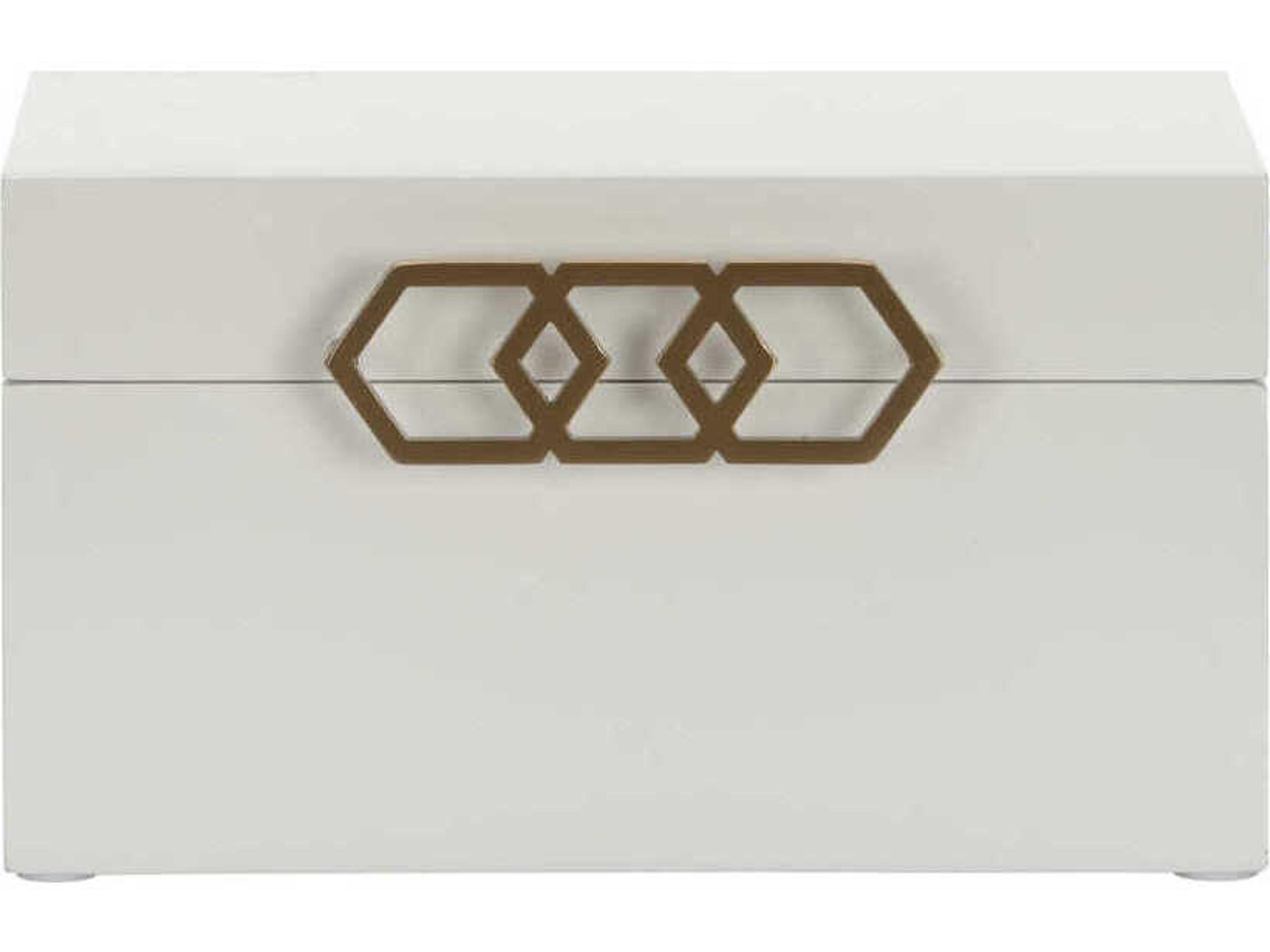 Chelsea House White Antique Brass Tiffany Box