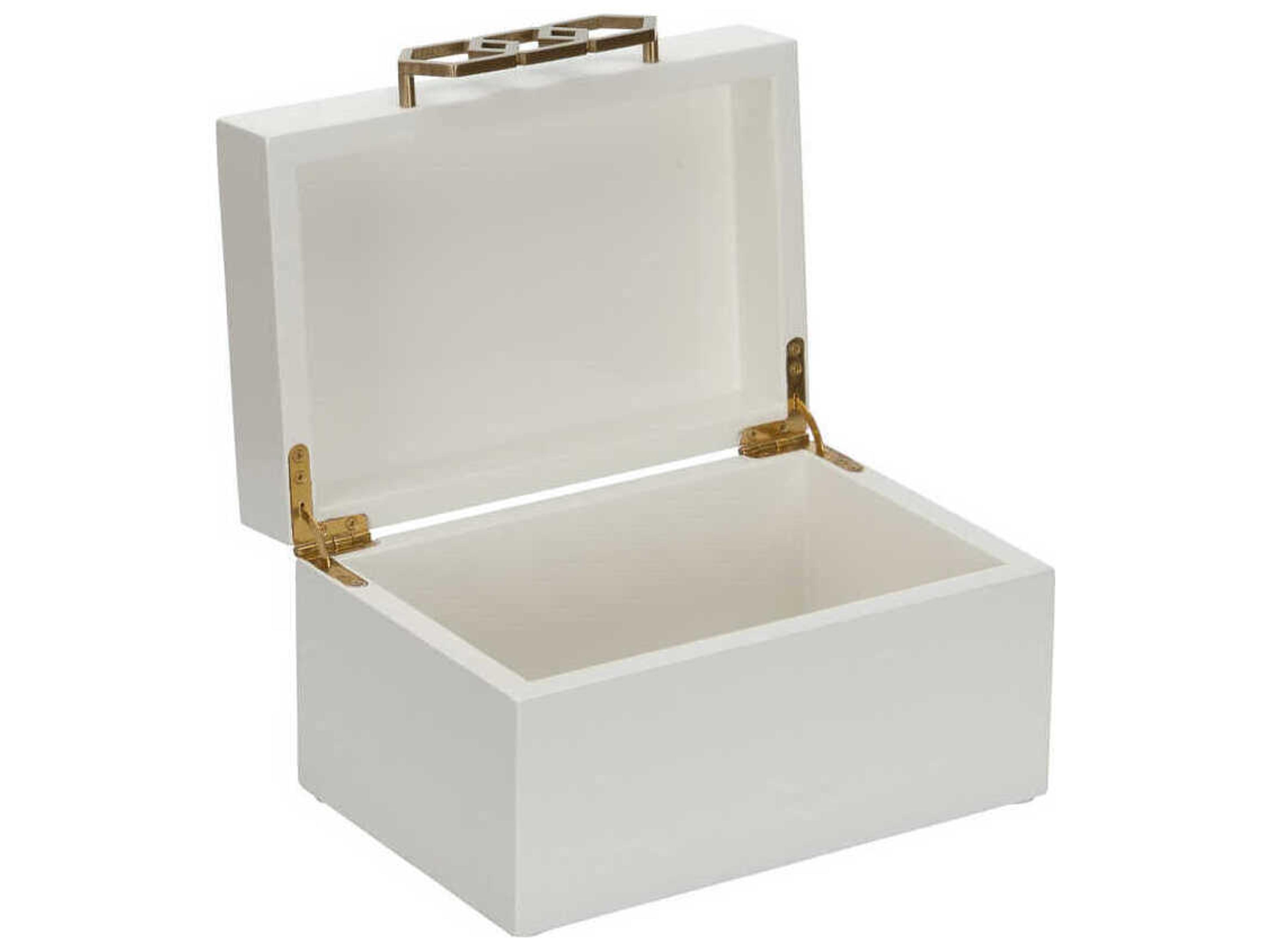 Chelsea House White Antique Brass Tiffany Box