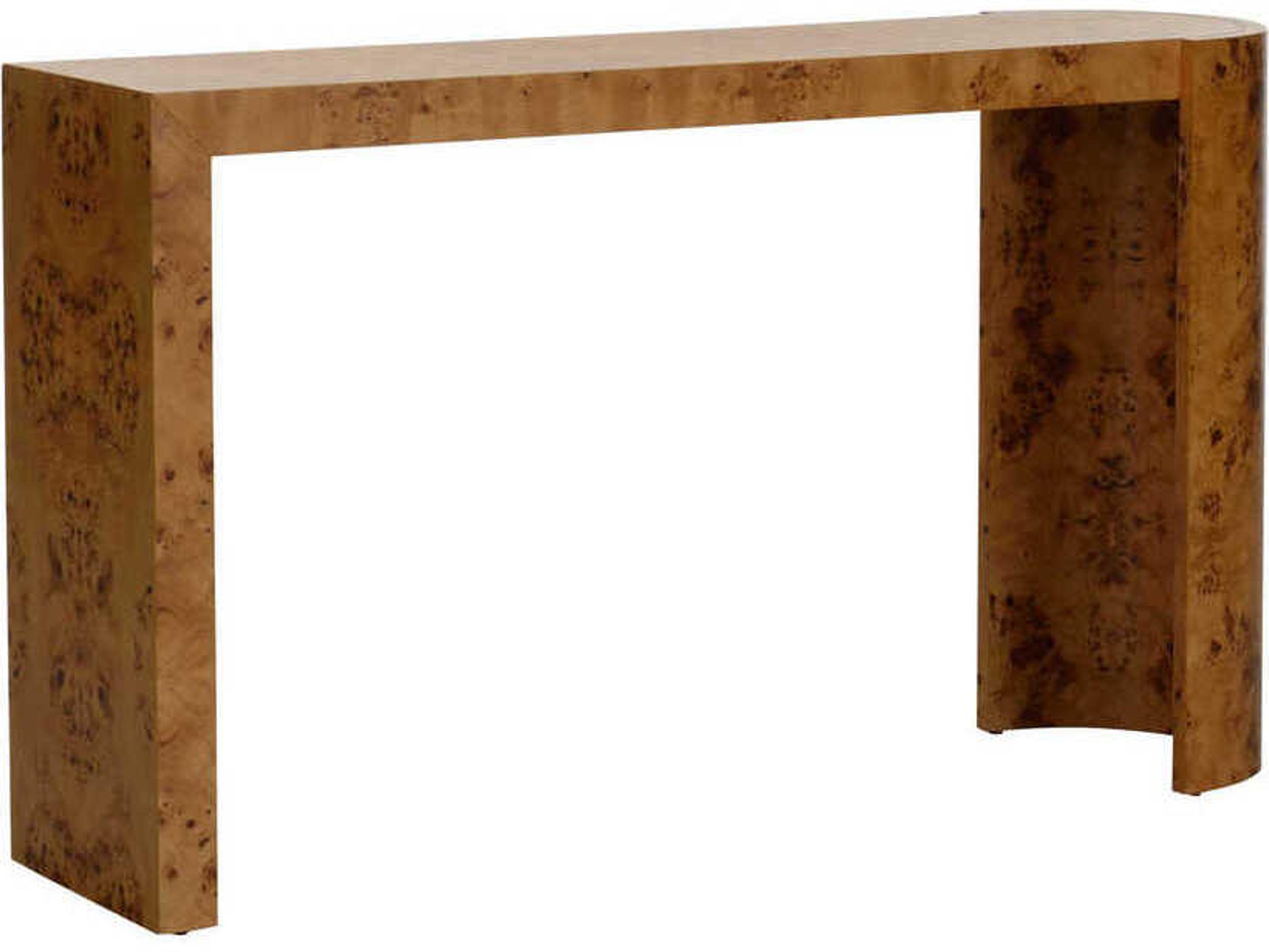 Carnegie Rectangular Wood Burl Console Table