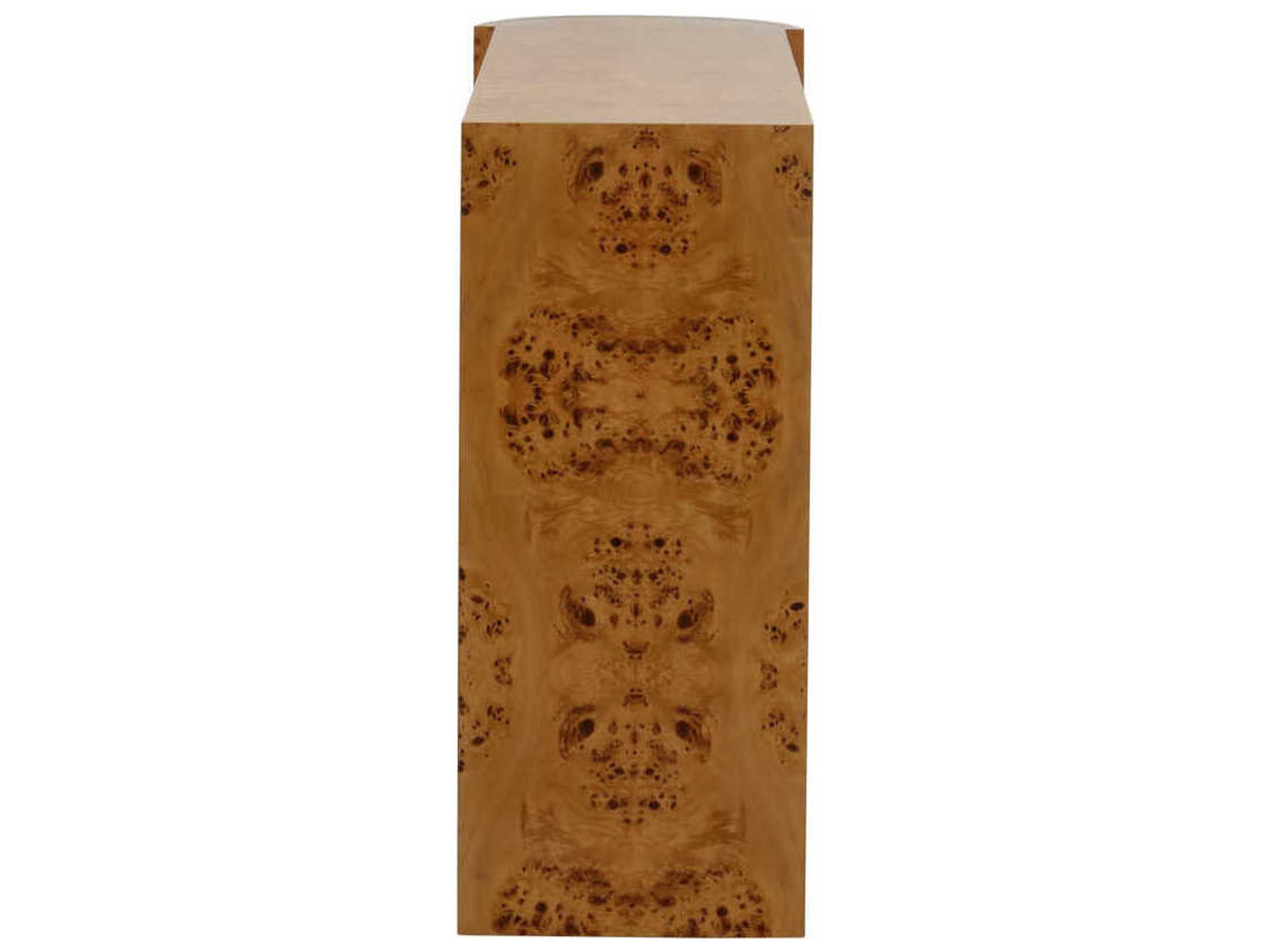 Chelsea House Carnegie Rectangular Wood Burl Console Table