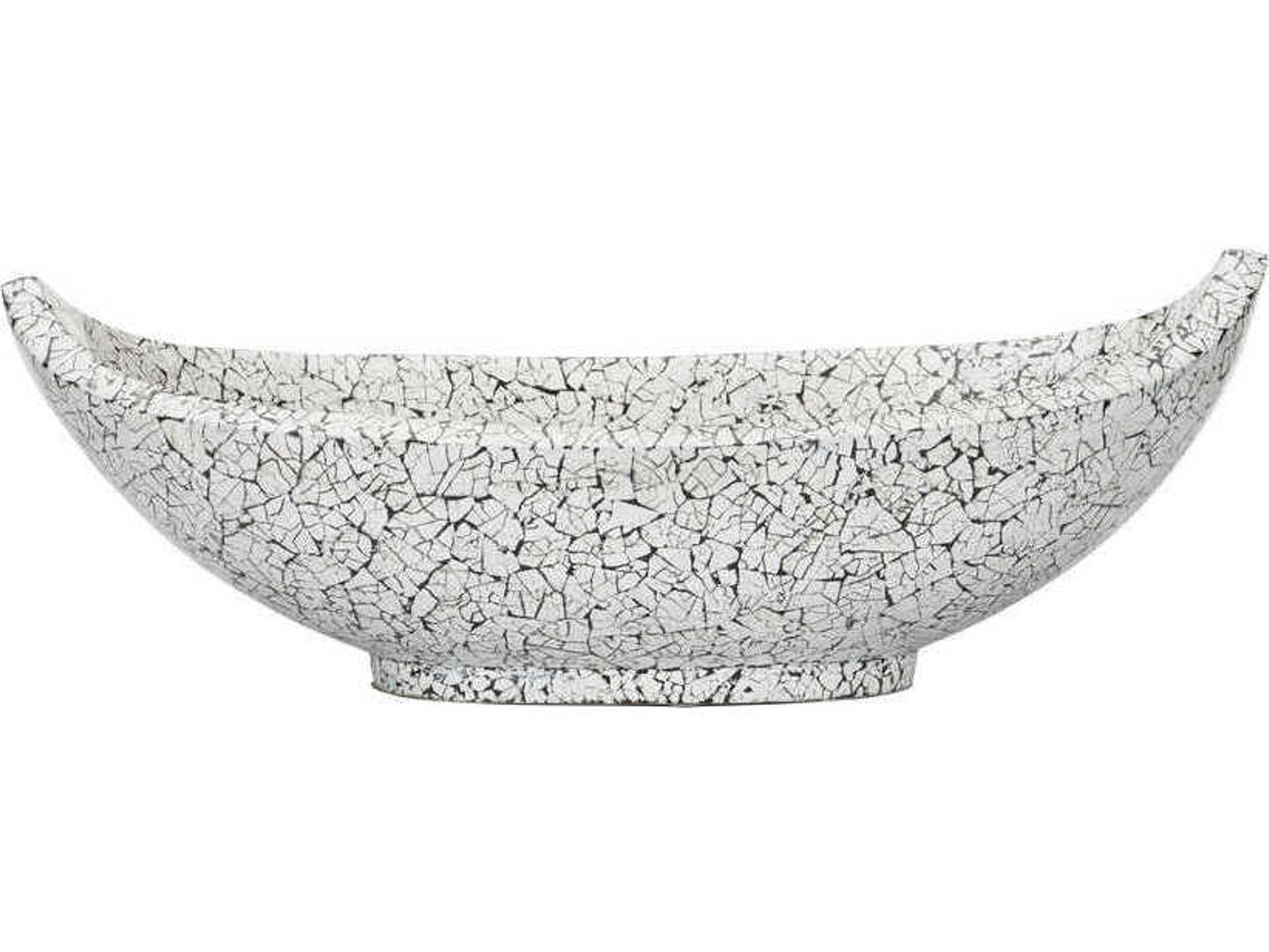 Chelsea House Black White Crackled Long Bowl