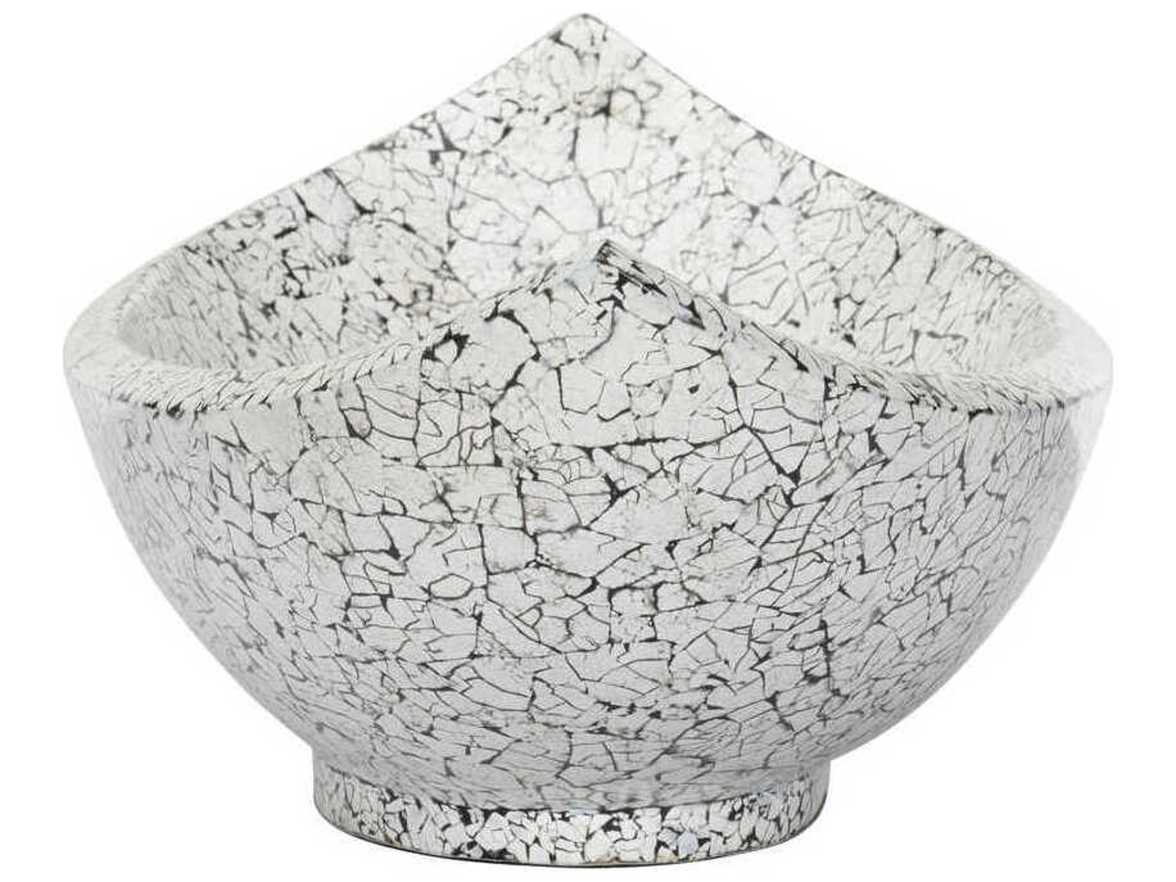 Chelsea House Black White Crackled Long Bowl