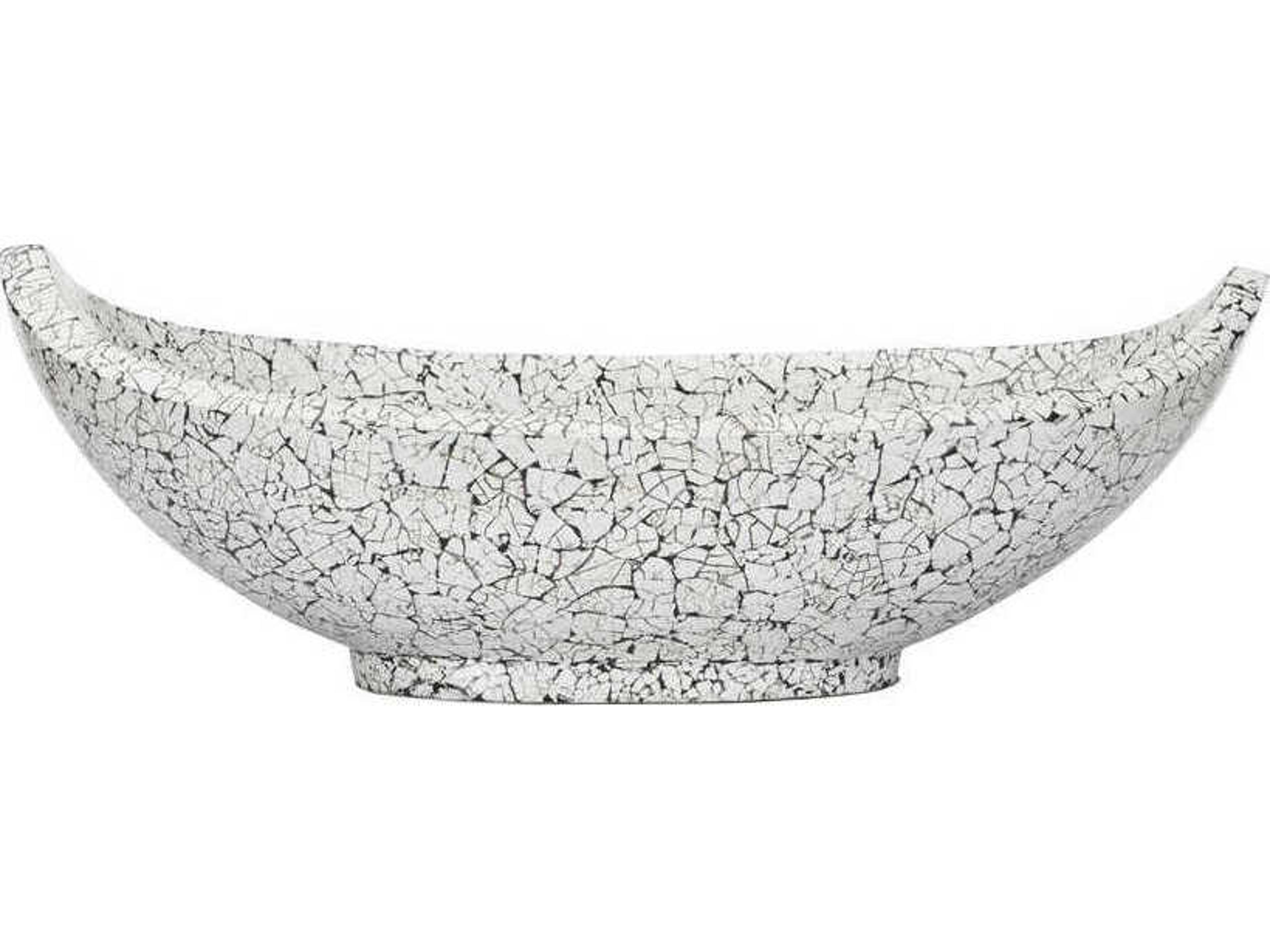 Chelsea House Black White Crackled Long Bowl