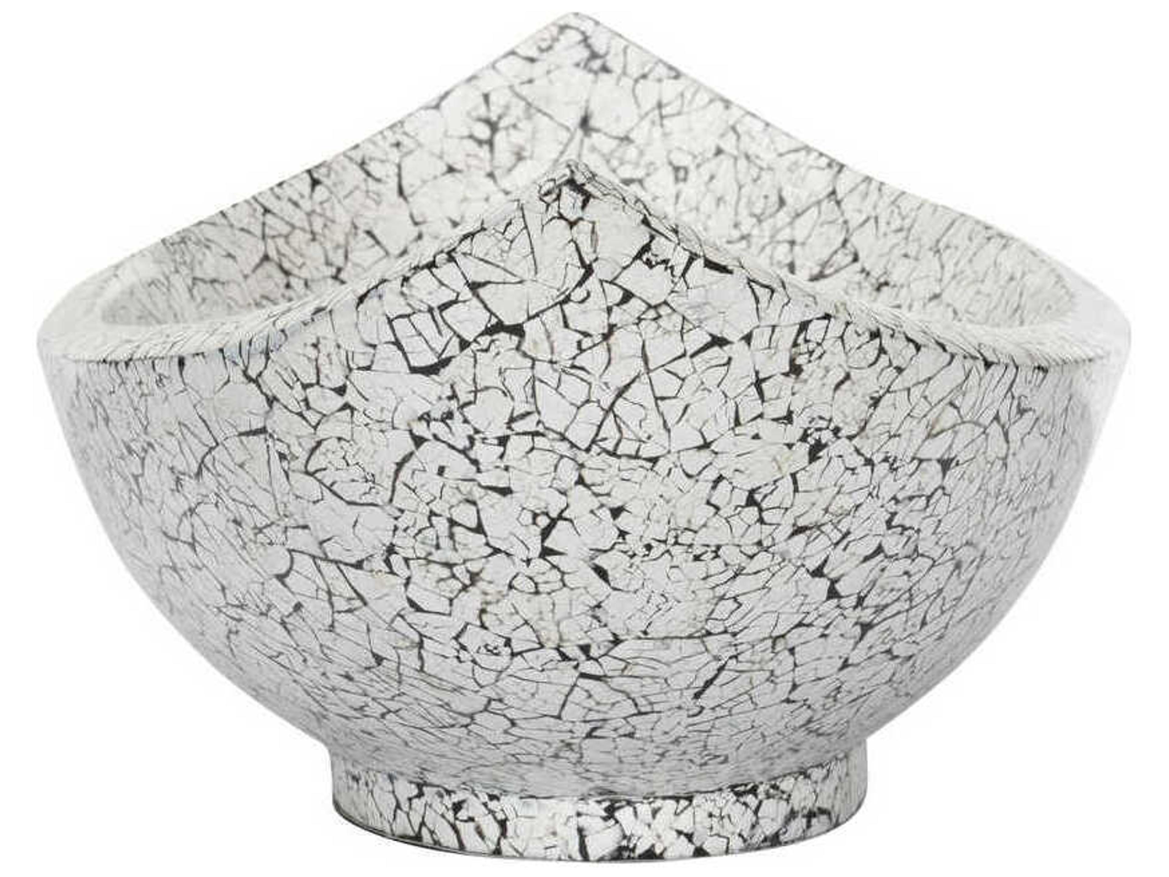 Chelsea House Black White Crackled Long Bowl