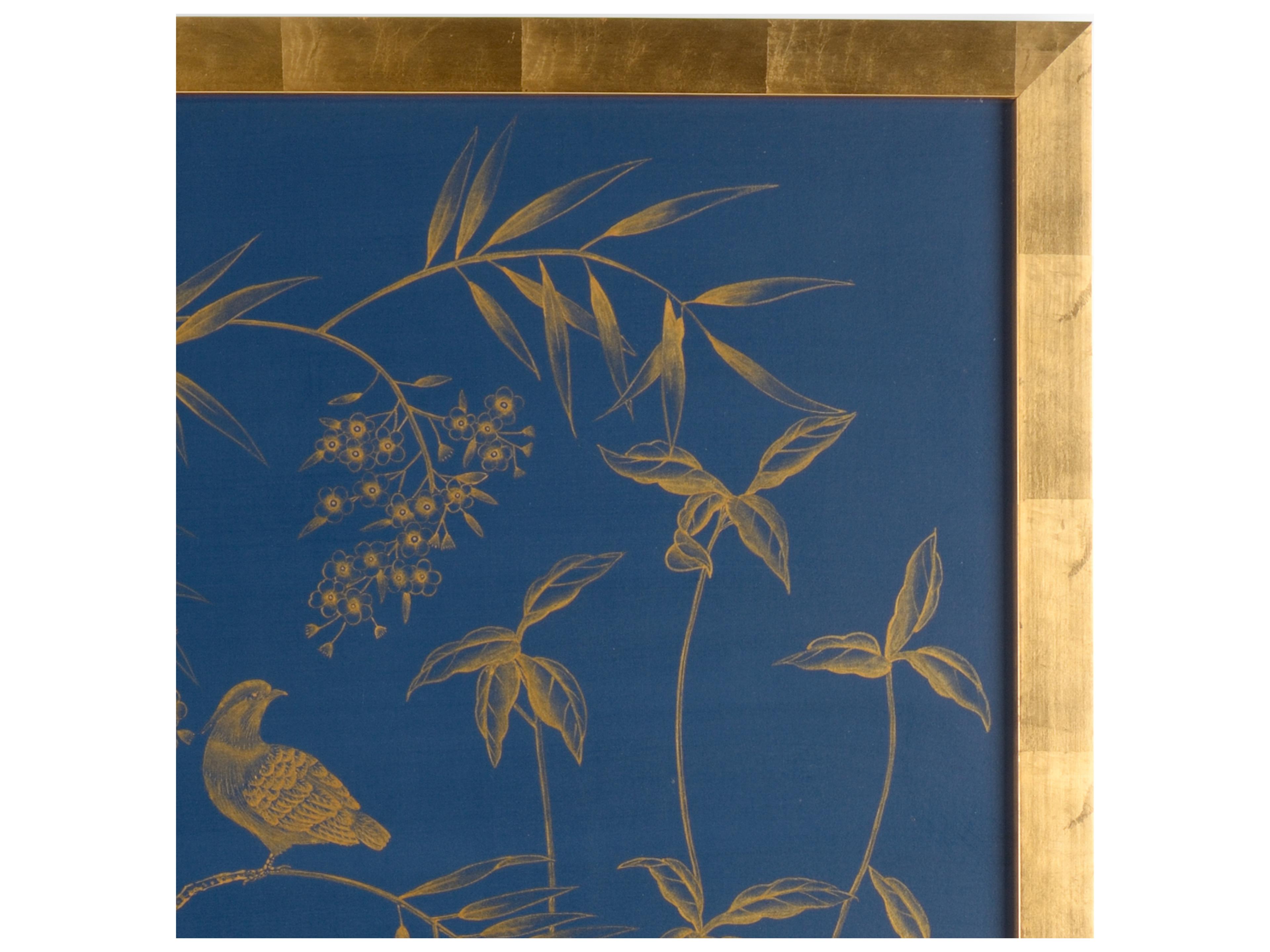 Chelsea House Gold Buckhead Panel On Blue A