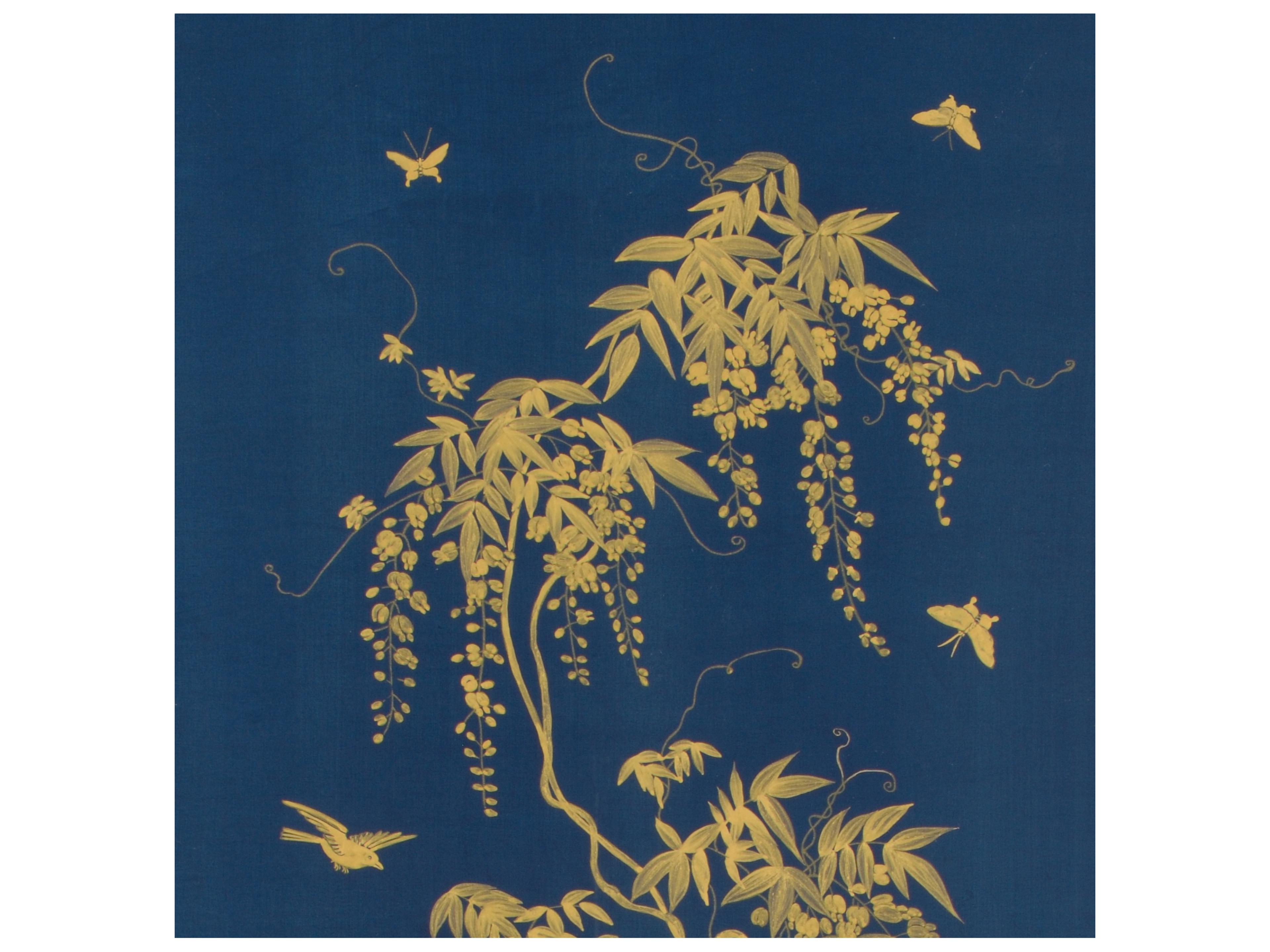 Chelsea House Gold Flowering Tree On Blue A