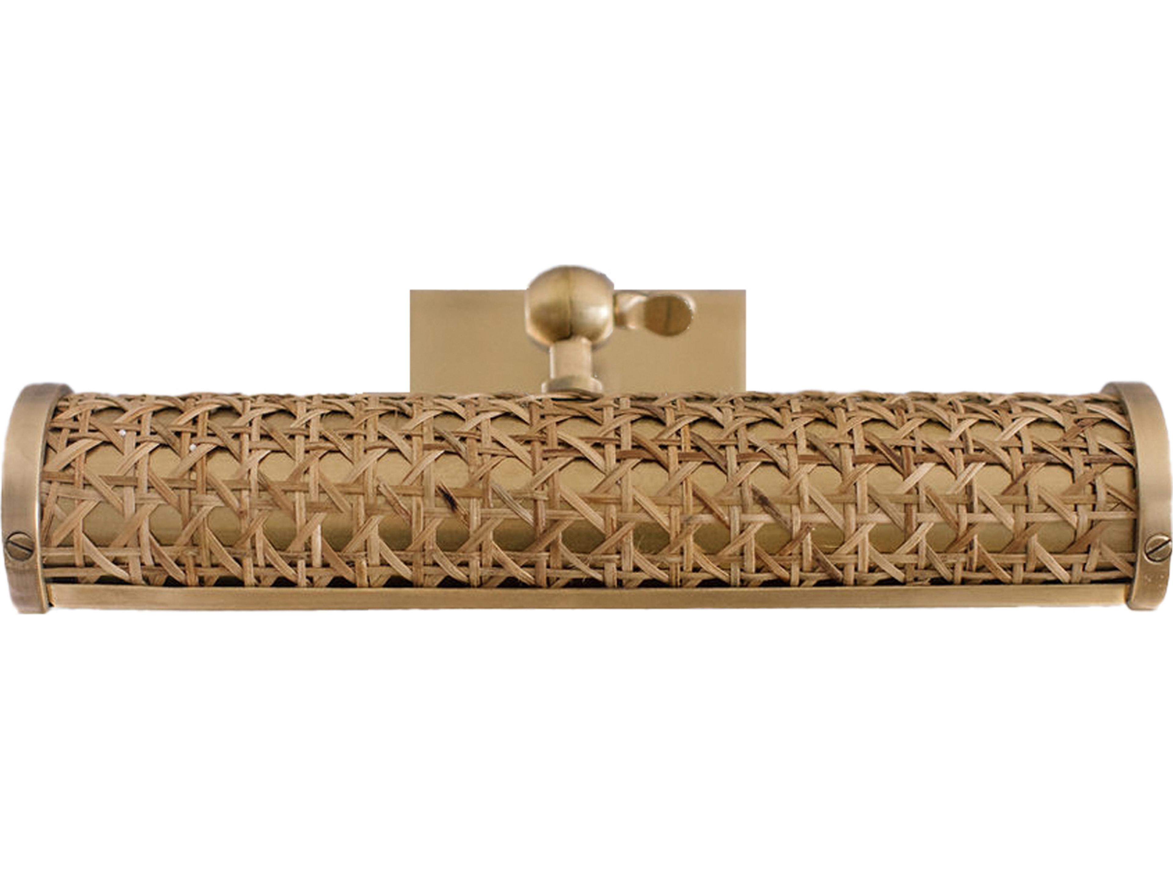 Amanda Lindroth Wicker And Brass Wall Sconce